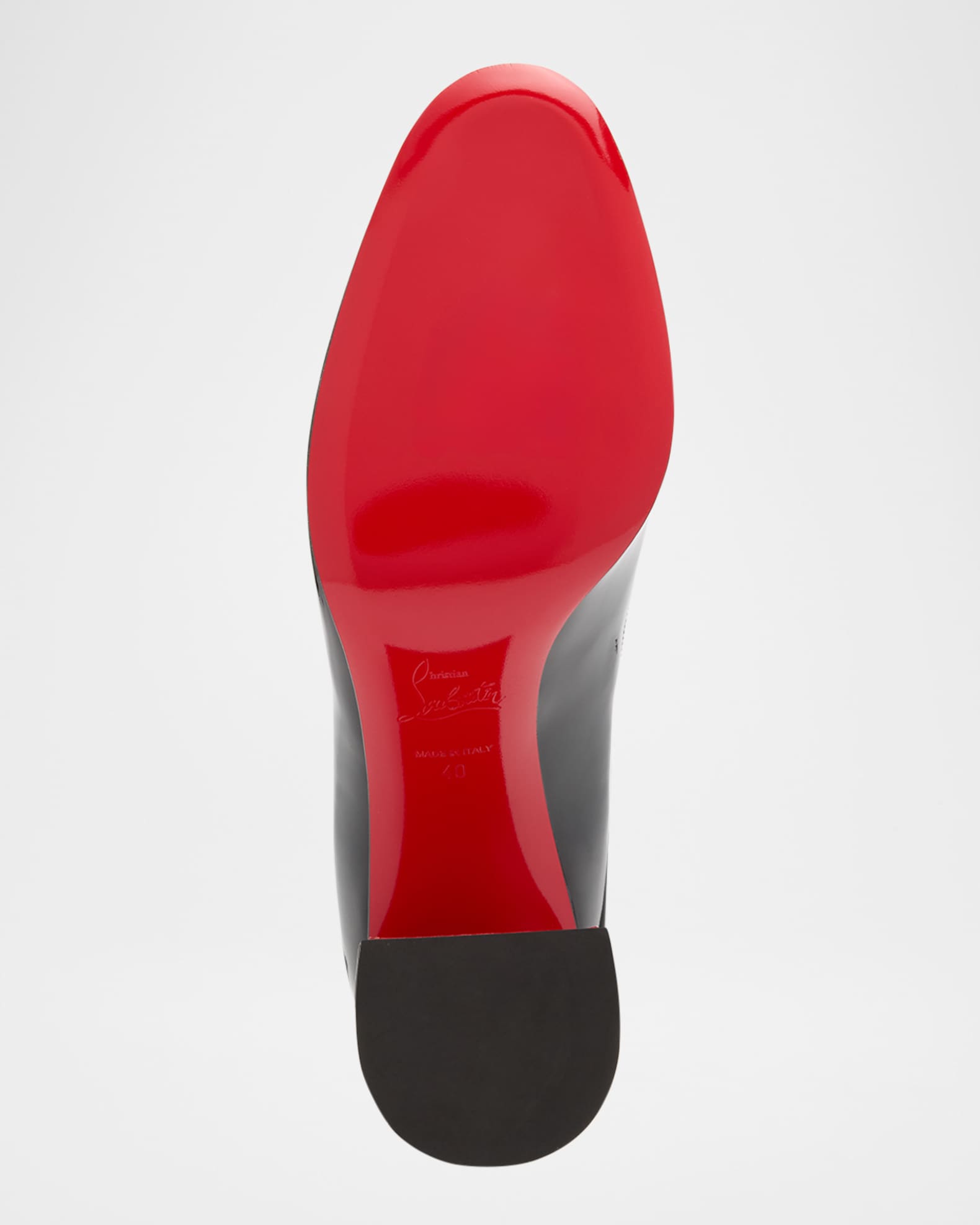 corneille asymmetric patent red sole pumps