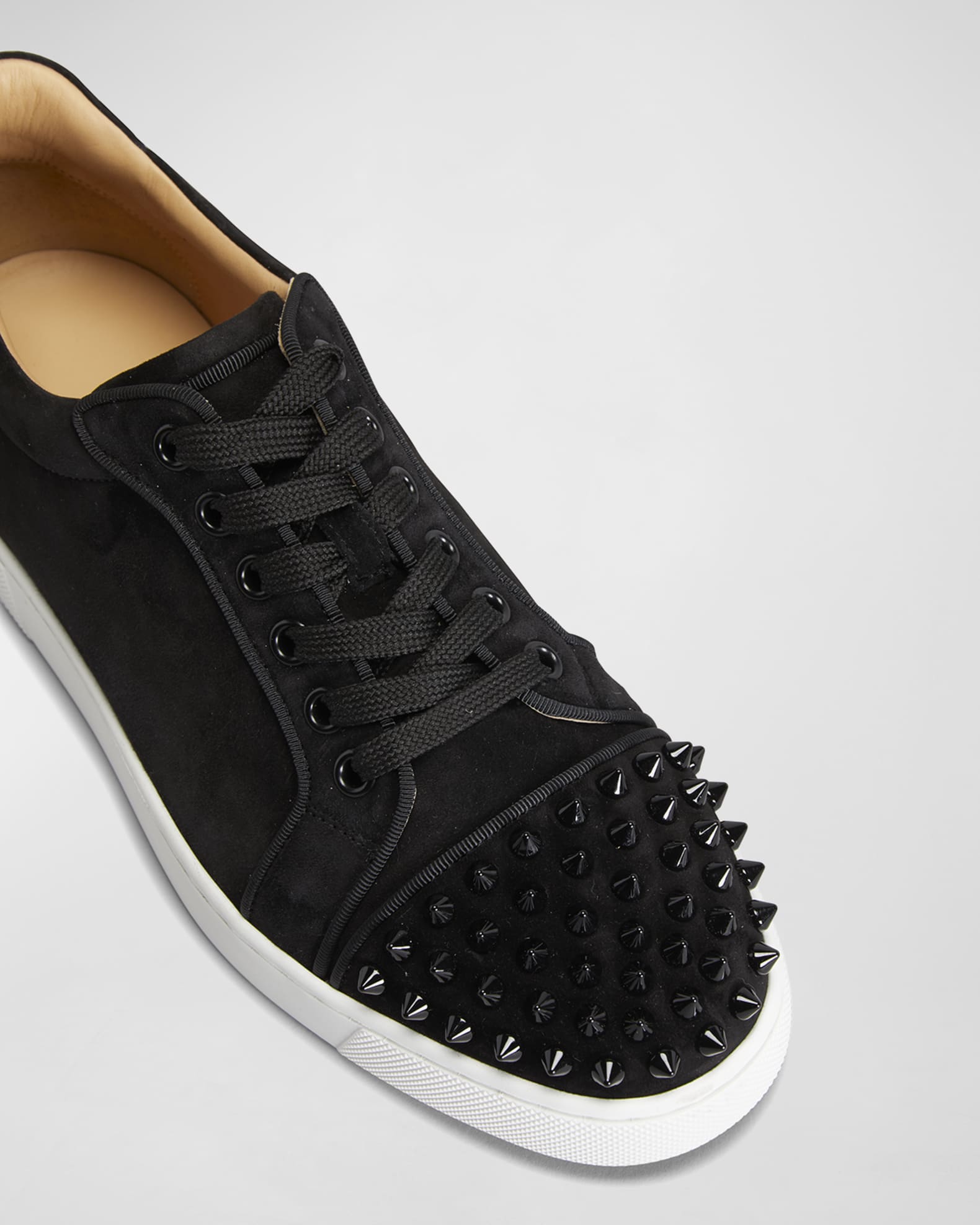 White low top louboutins spikes online