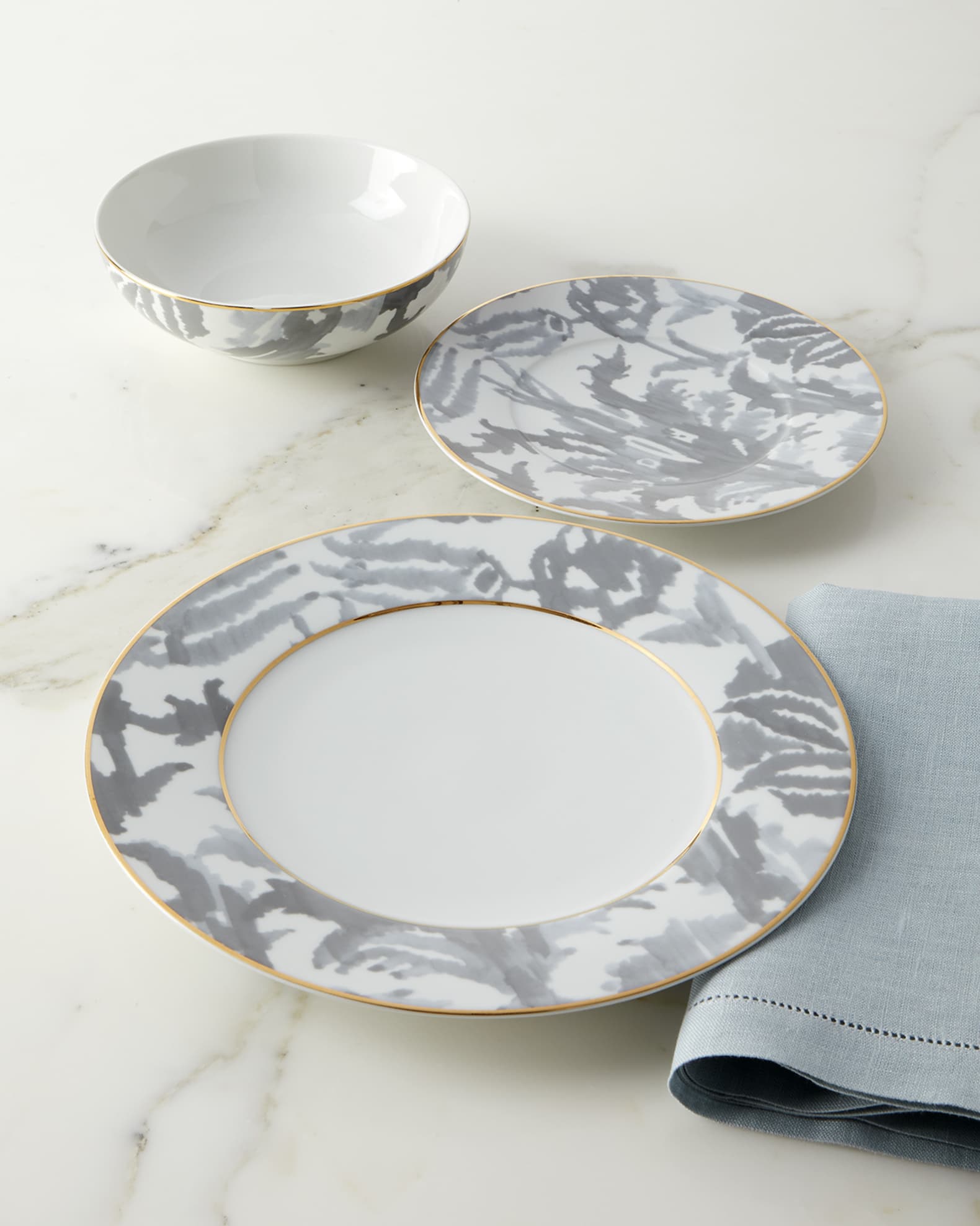 12-Piece Seaport Grey Dinnerware Set 0