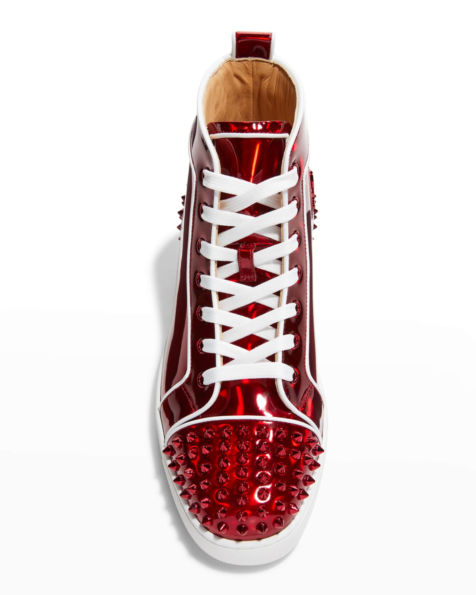 Christian Louboutin FUN LOUIS Comic Patent Leather High Top Sneakers Shoes  $1095