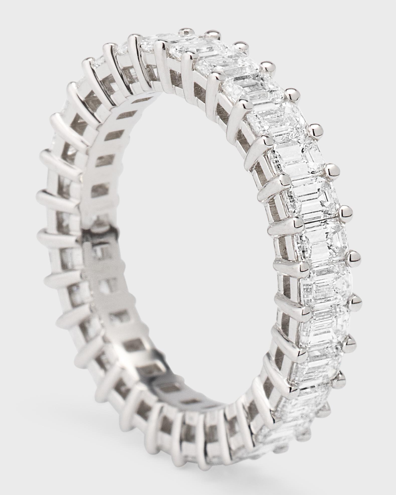 Diamonds at Neiman Marcus Platinum Emerald-Cut FG/VS Diamond Eternity ...