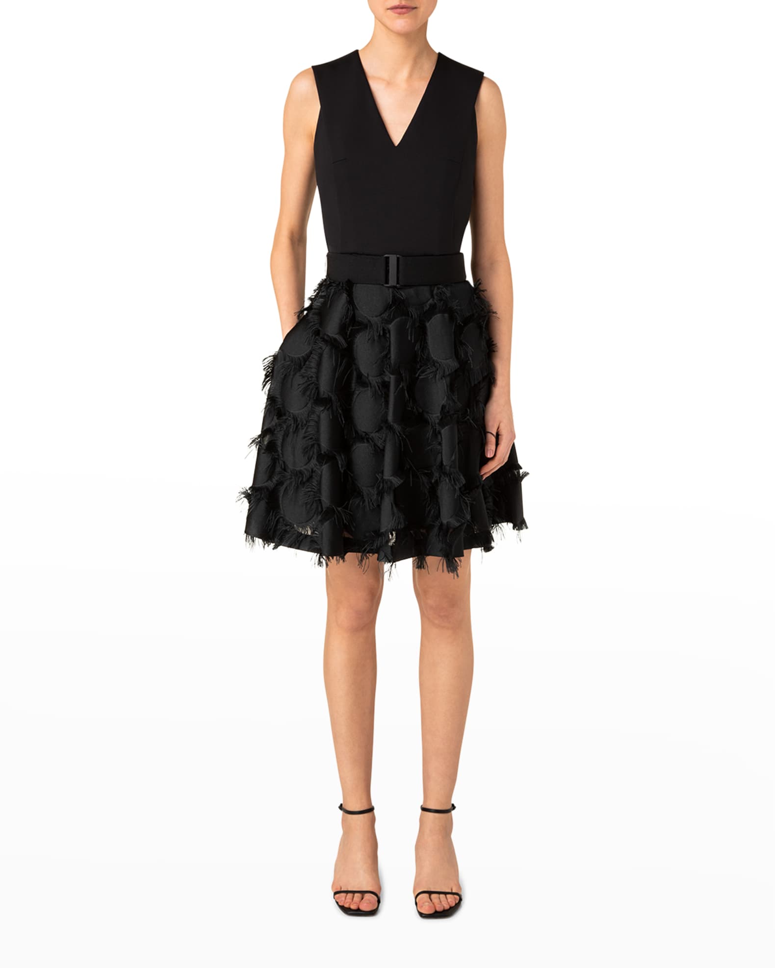 Akris punto MixMedia Fringe Dot Fil Coupe Dress Neiman Marcus