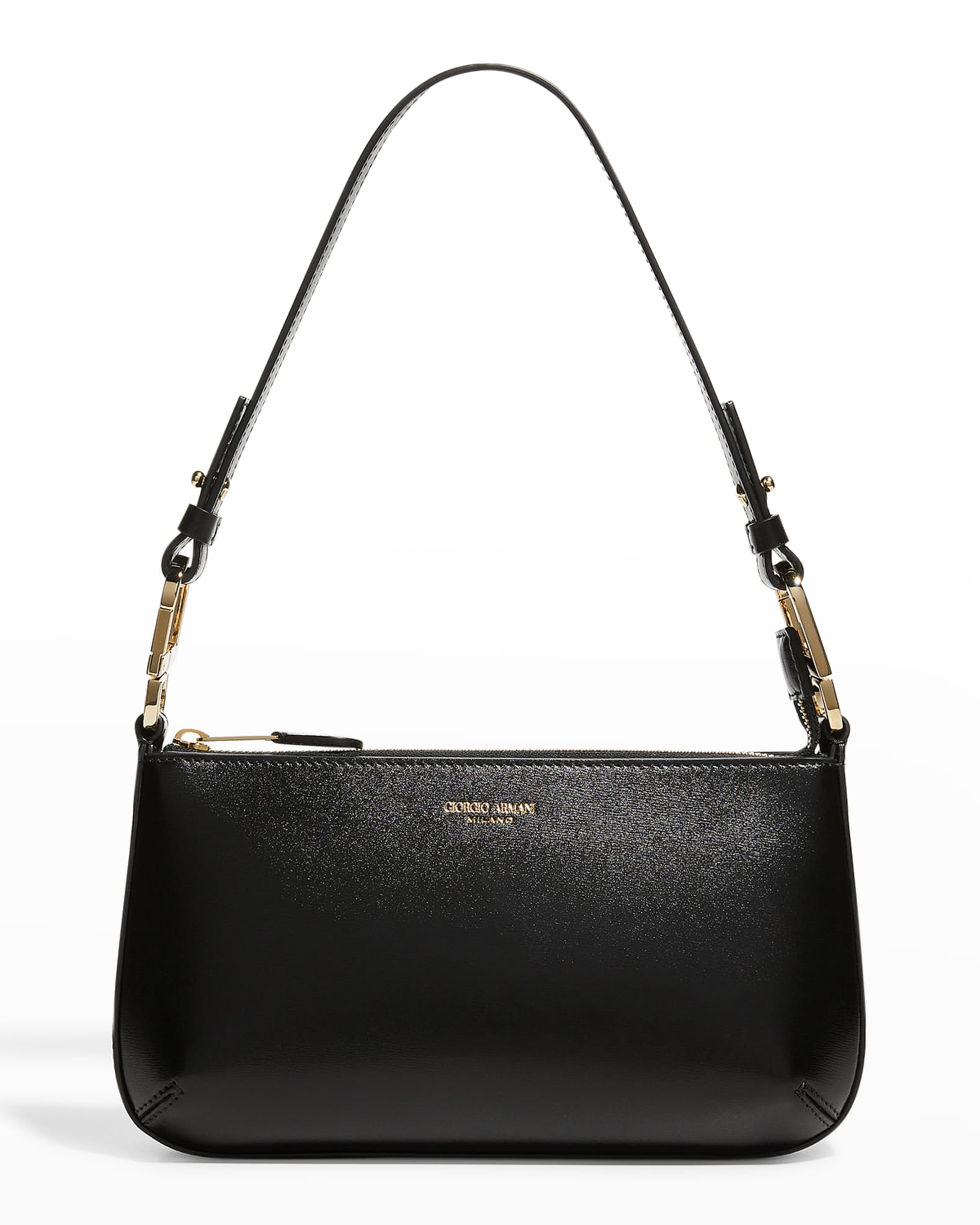Giorgio Armani Small Zip Leather Shoulder Bag | Neiman Marcus