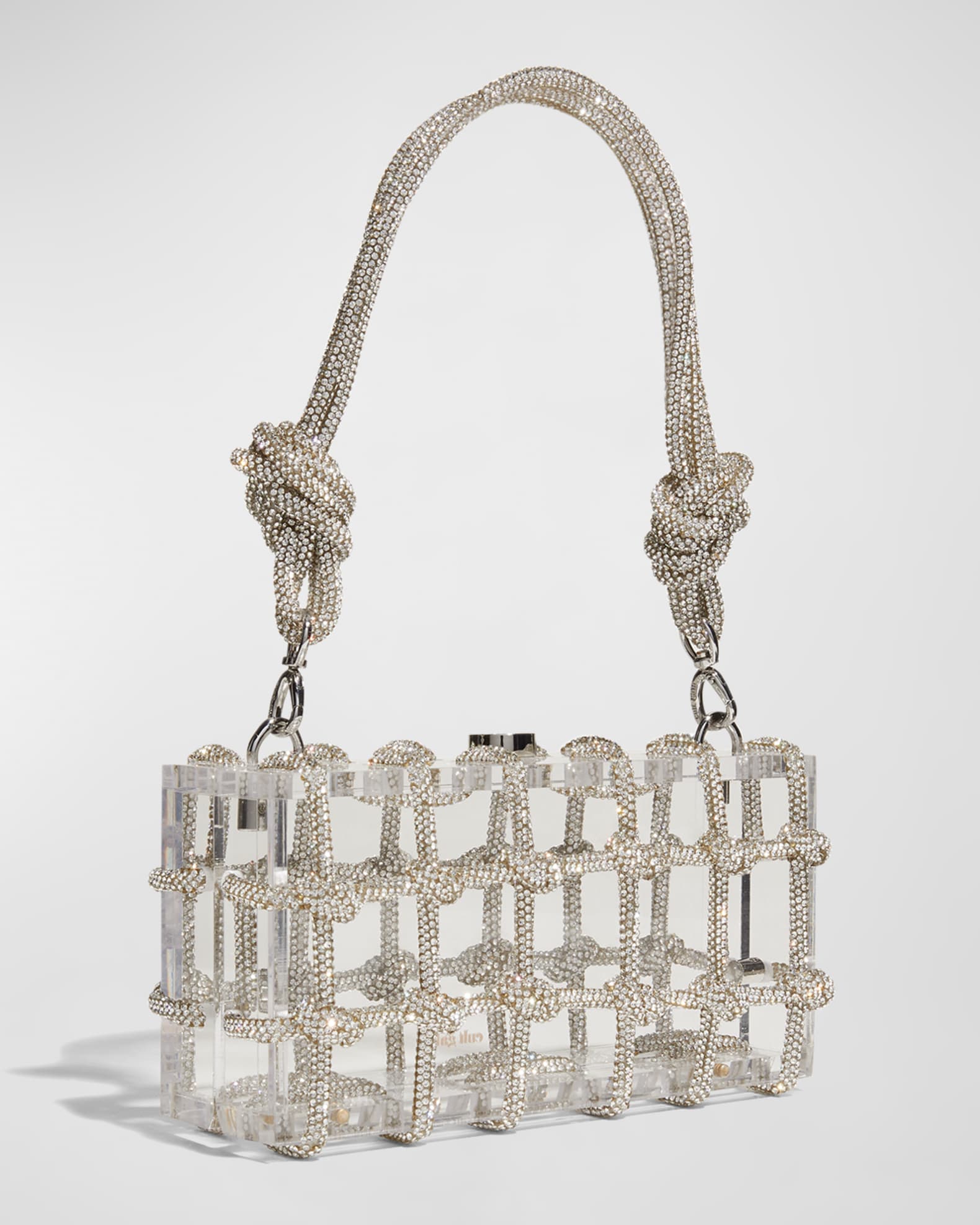 Cult Gaia Bess Caged Embellished Box Shoulder Bag | Neiman