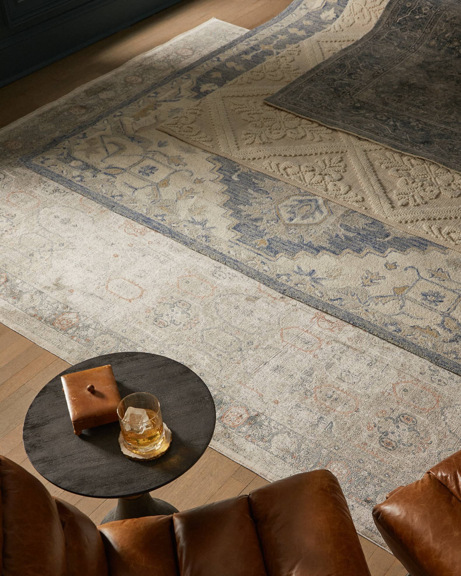 Percy Blue HandWoven Rug Neiman Marcus