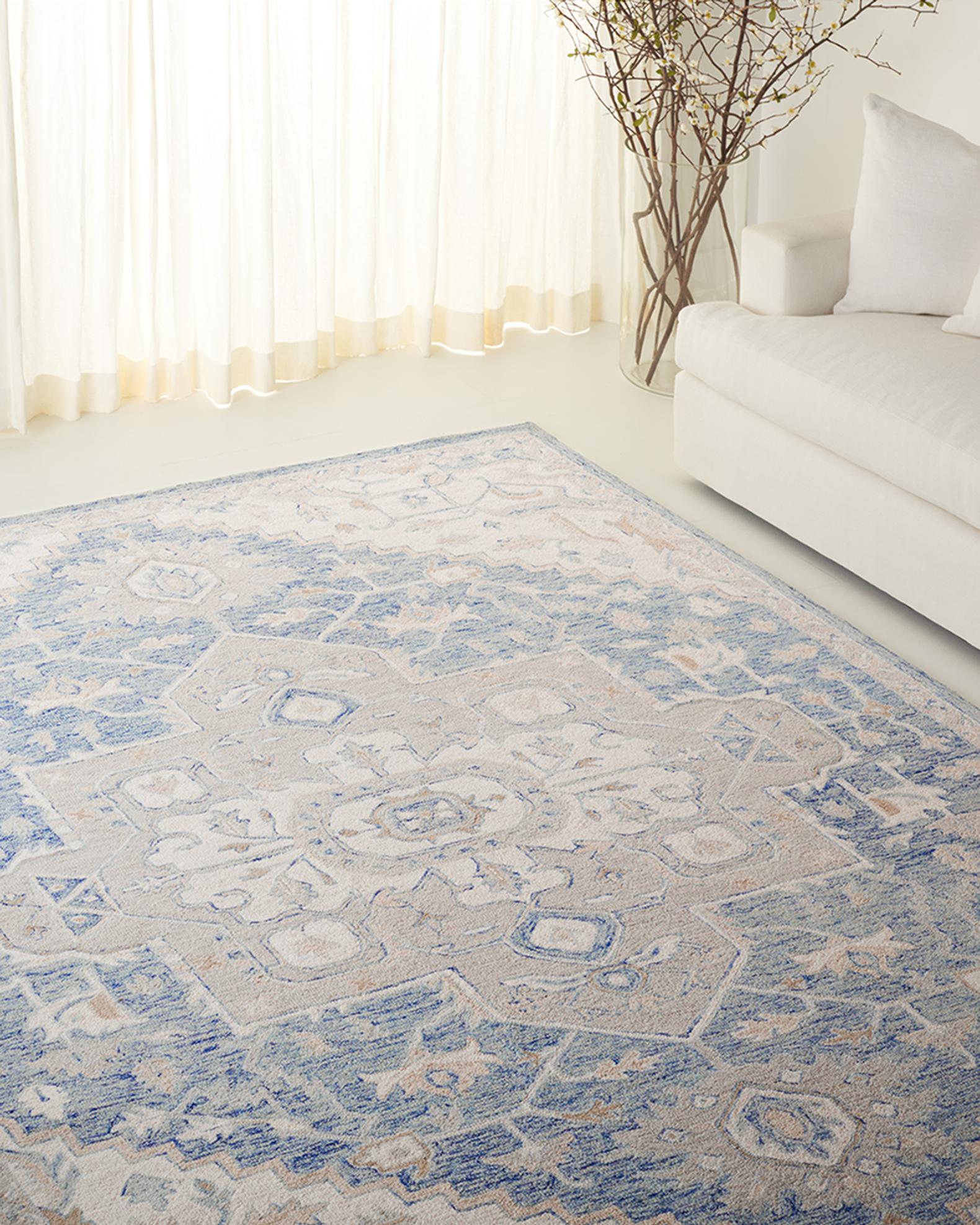 Percy Blue Hand-Woven Rug | Neiman Marcus