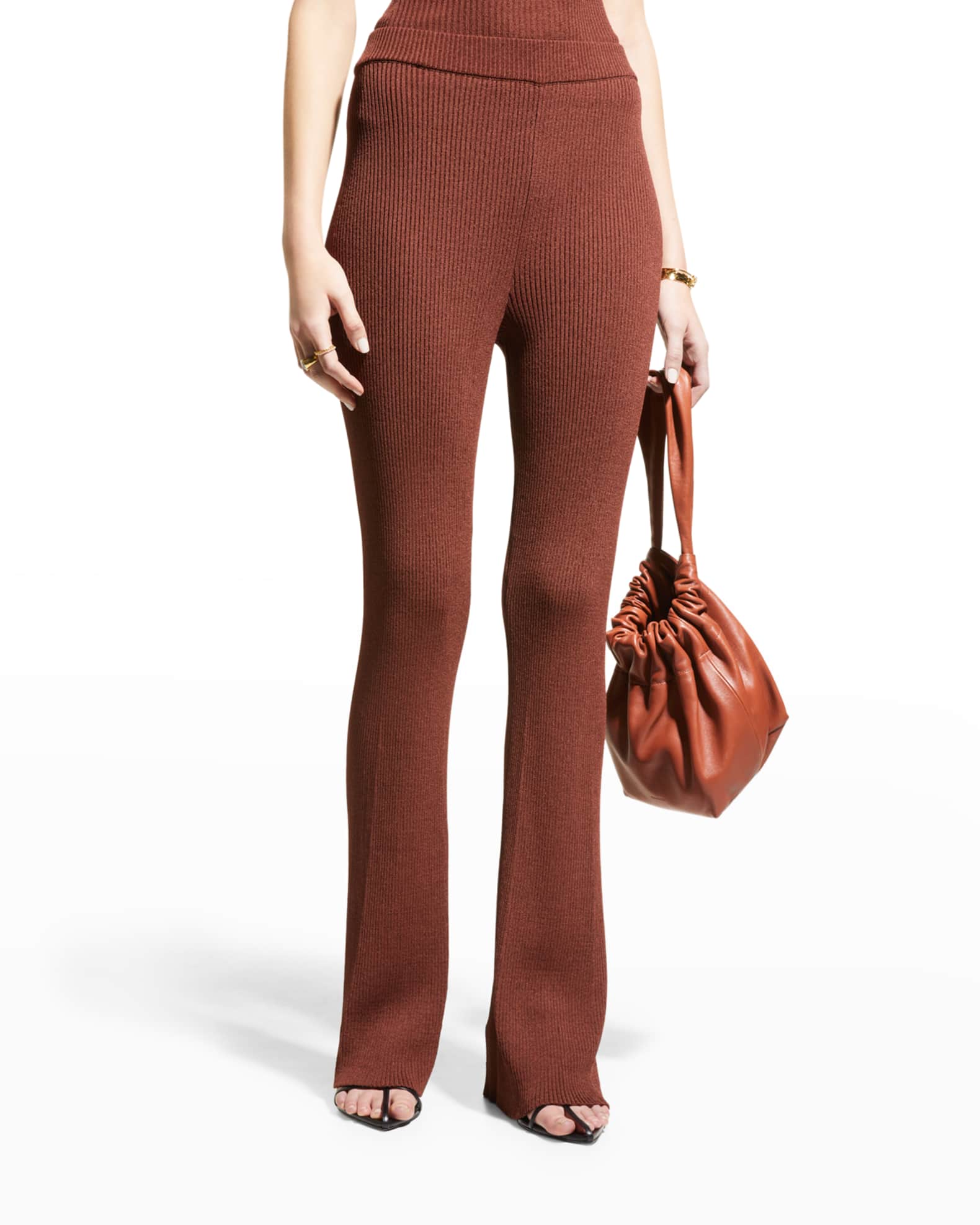 AERON Egon Rib Knit Flare Pants Neiman Marcus