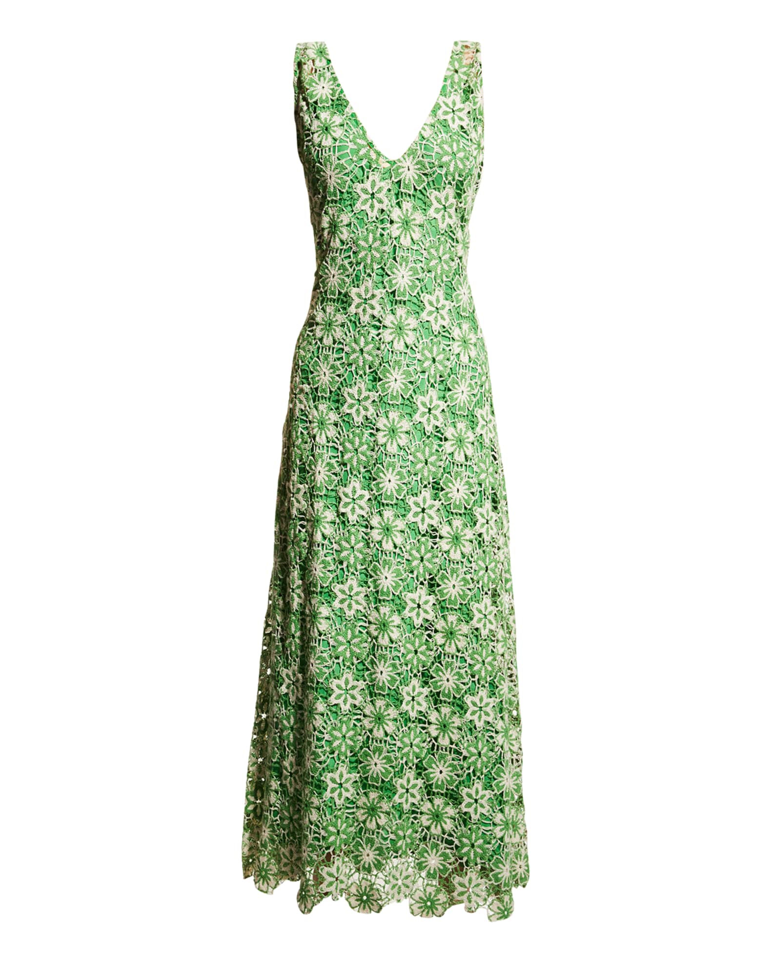 Stella Pardo Floral Lace Overlay Maxi Dress | Neiman Marcus