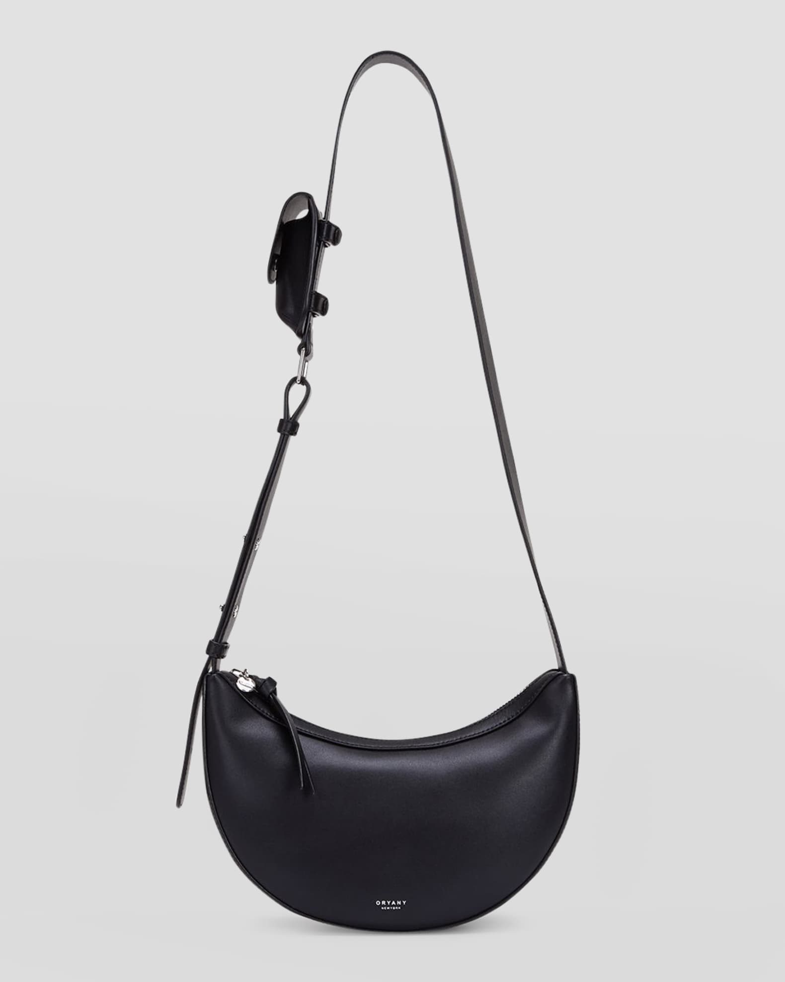 Half Moon Convertible Crossbody and Belt Bag in Saddle Eco-suede