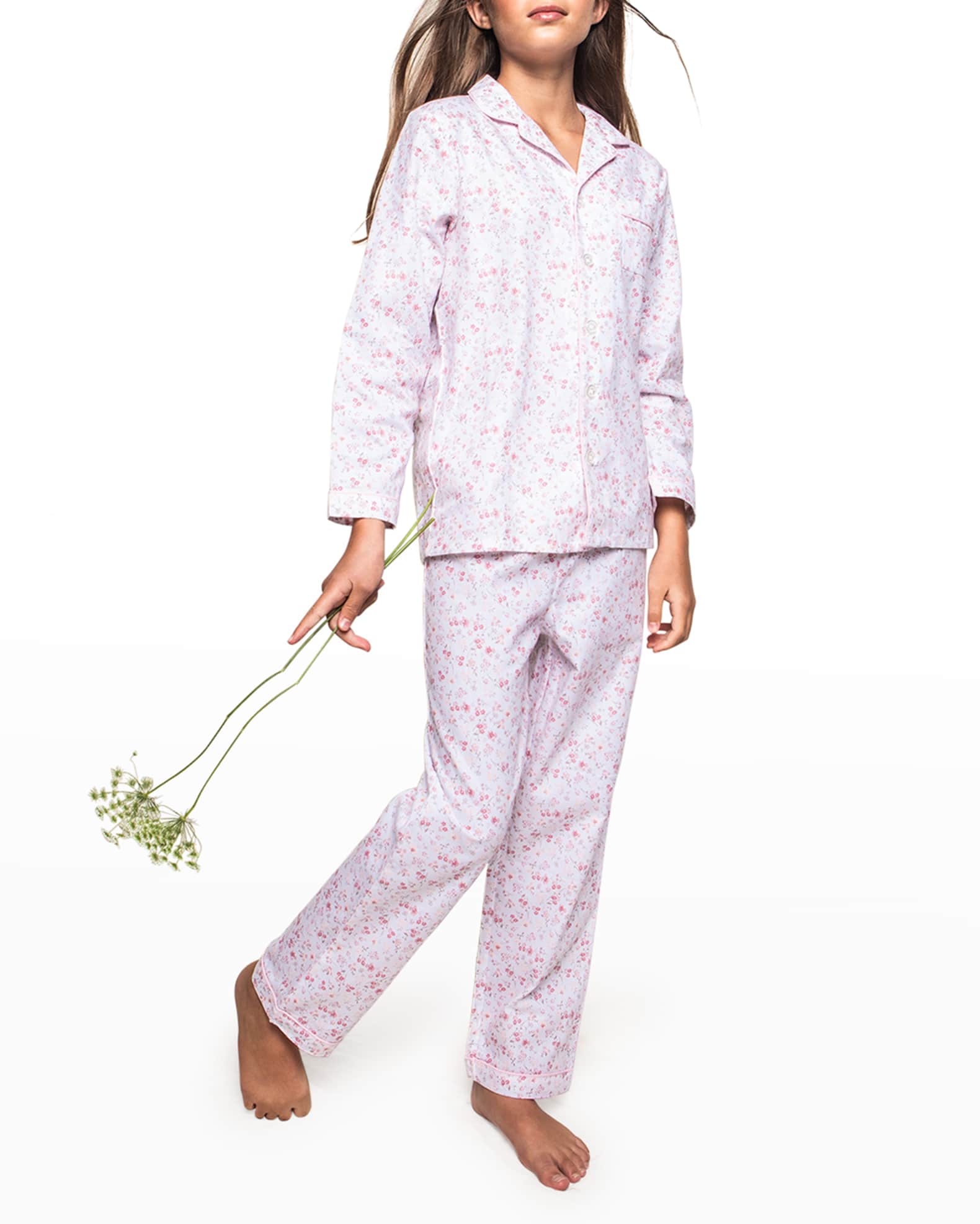 Pajama Size Petite Set, Neiman Girl\'s Plume 2-Piece 6M-14 Dorset Marcus Floral-Print |