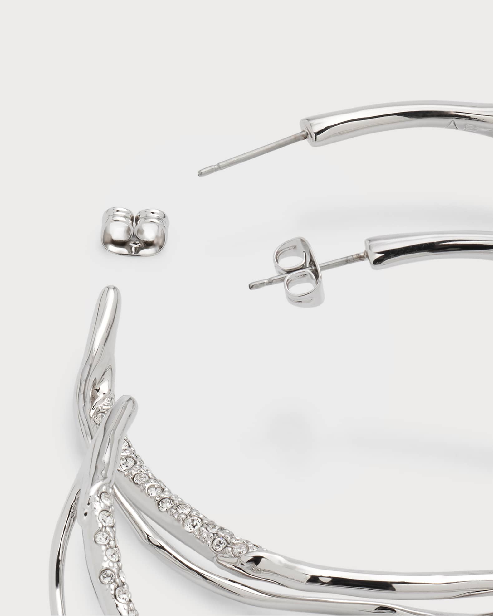 ピアス Basic Pave Hoop Earrings #3122 Alexis Bittar Intertwined Pave Hoop Earrings | Neiman Marcus
