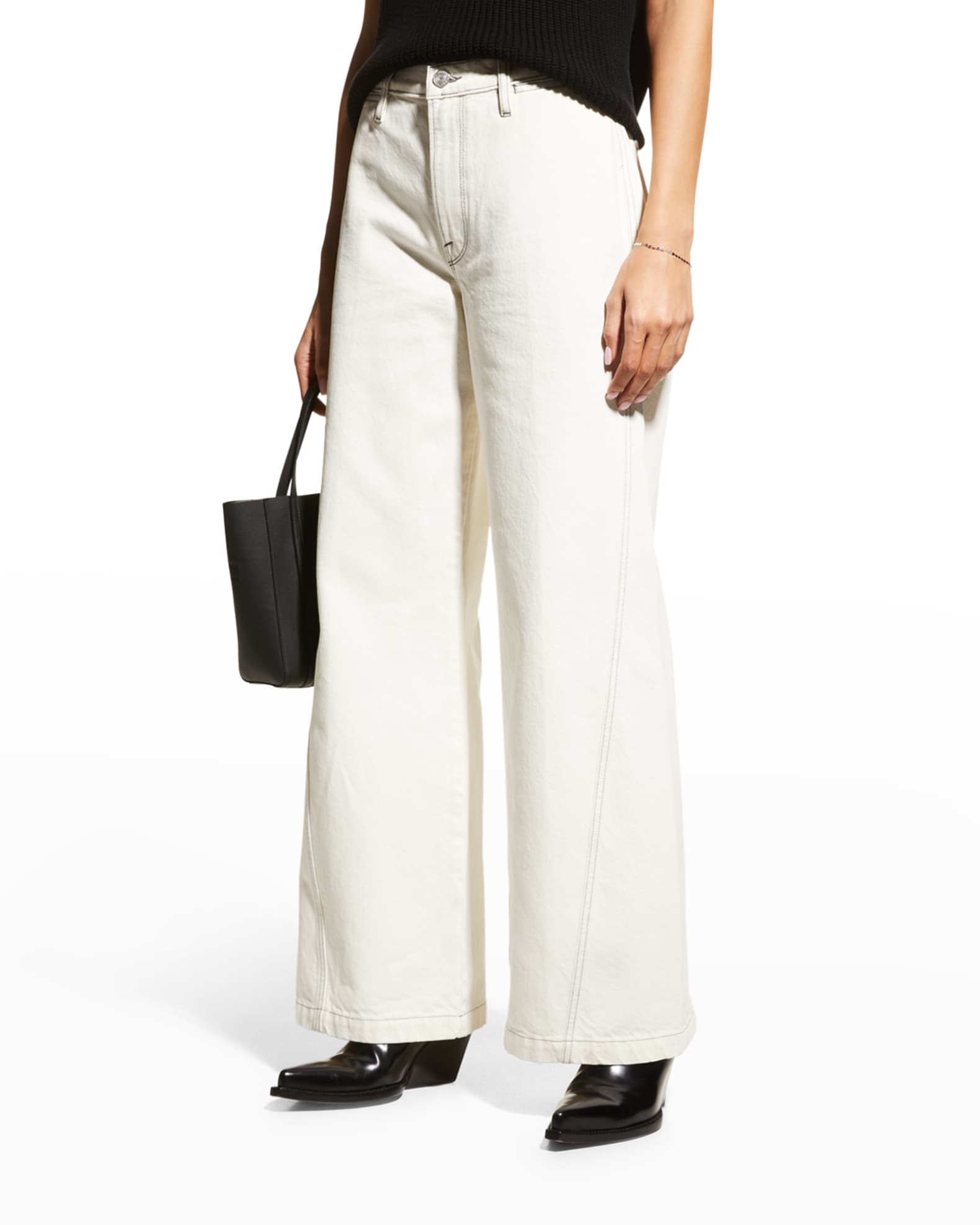 FRAME Le Baggy Palazzo Twisted Jeans | Neiman Marcus