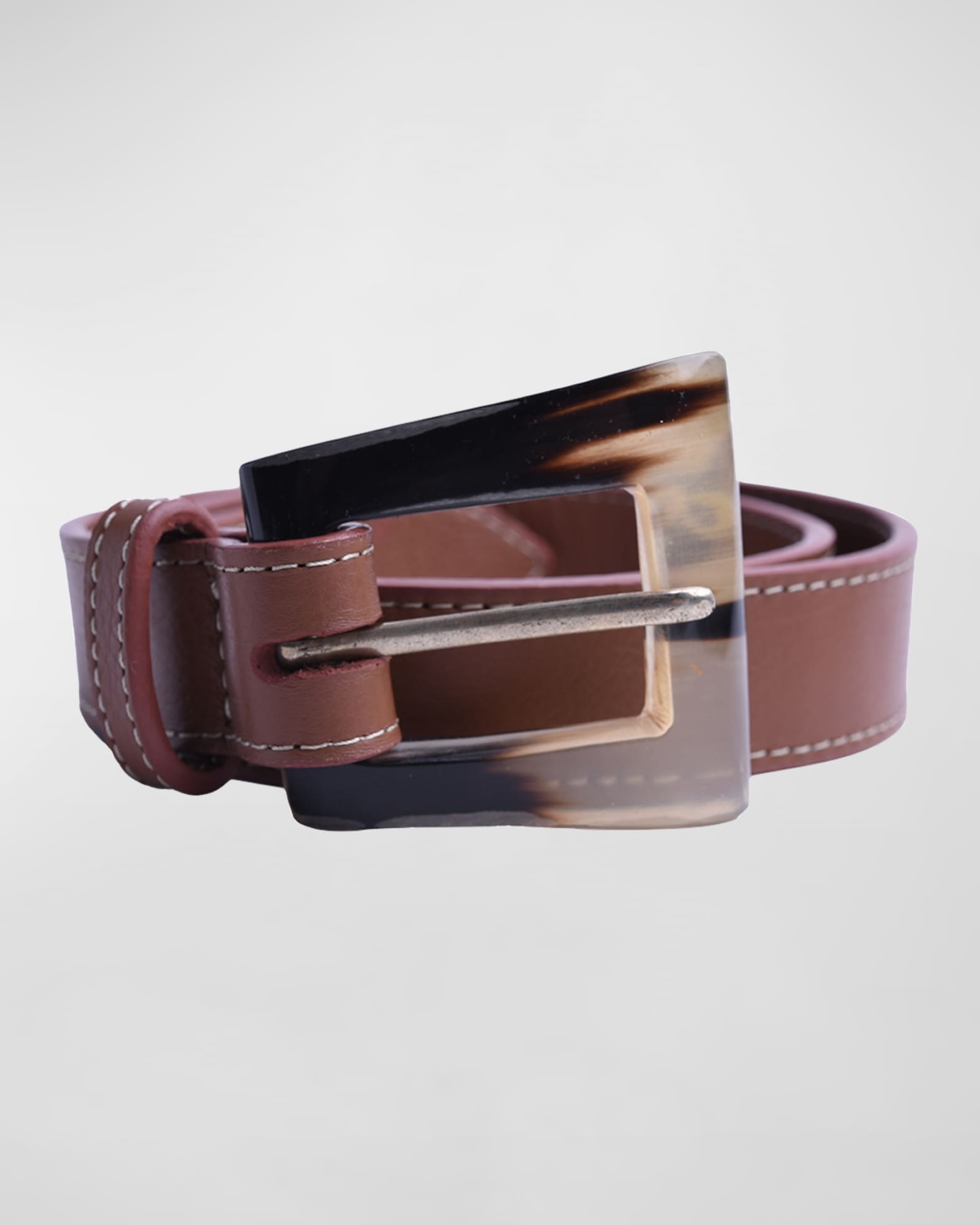 ADRIANA CASTRO Azza Trapeze Buckle Leather Belt