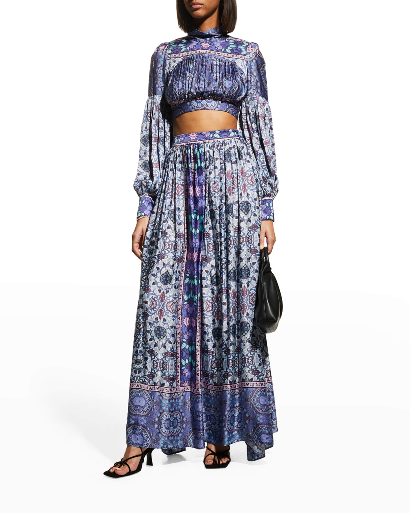 LACE The Label Long-Sleeve Printed Crop Top