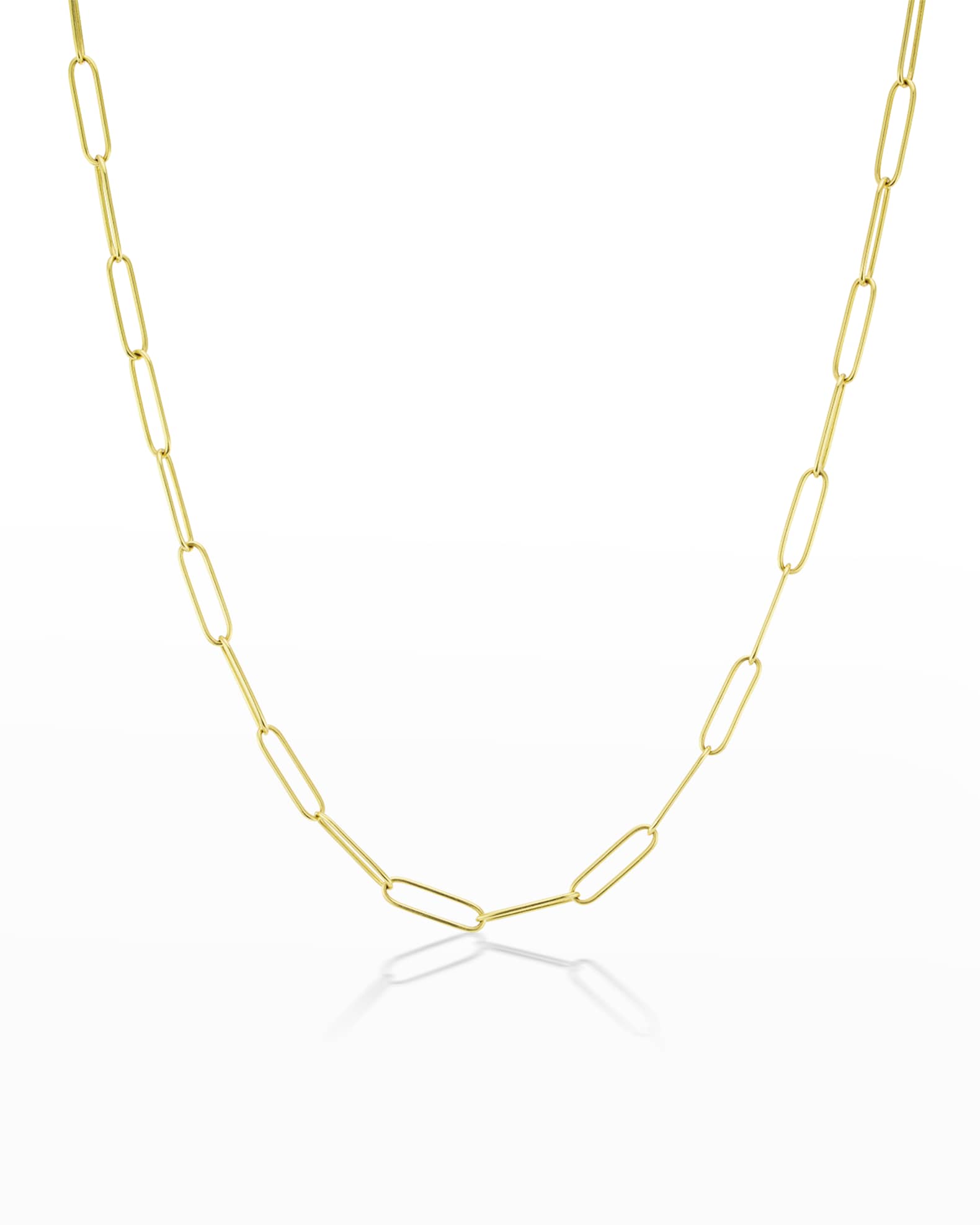 Yellow Gold Paperclip Chain, 18"L 0