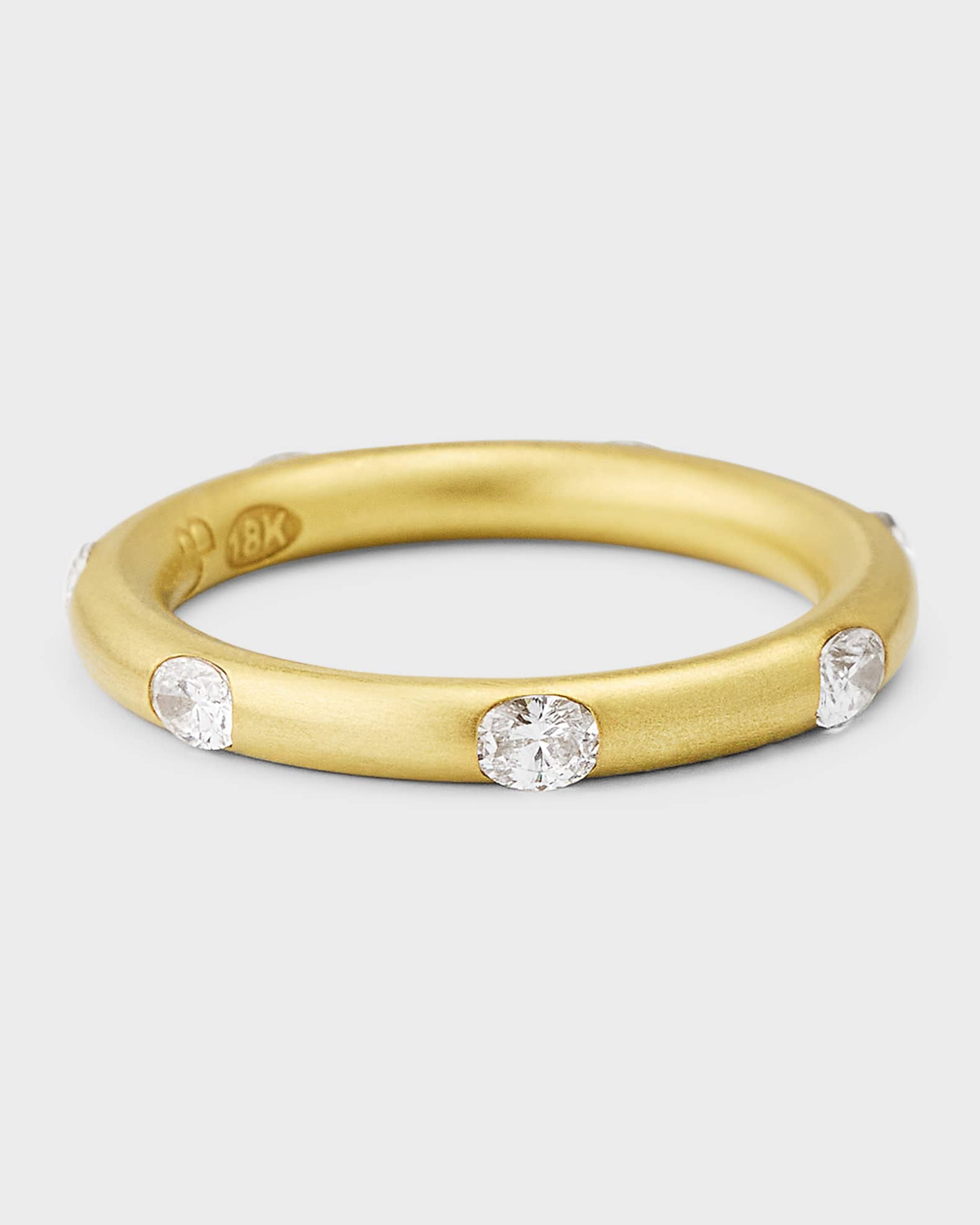 18K Yellow Gold Diamond Stack Ring, Size 6 0