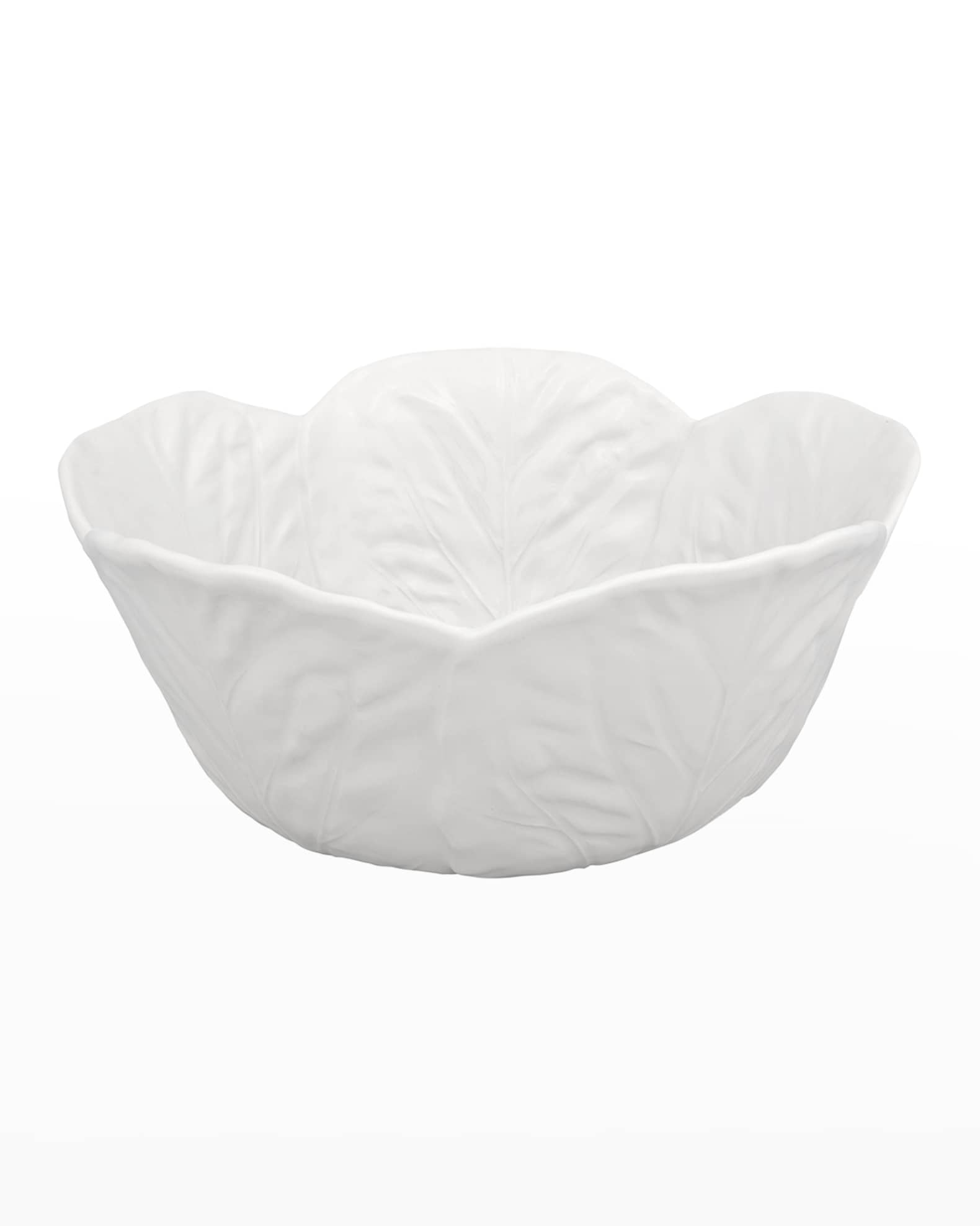 Cabbage 115 oz. Tall Salad Serving Bowl, Beige 0