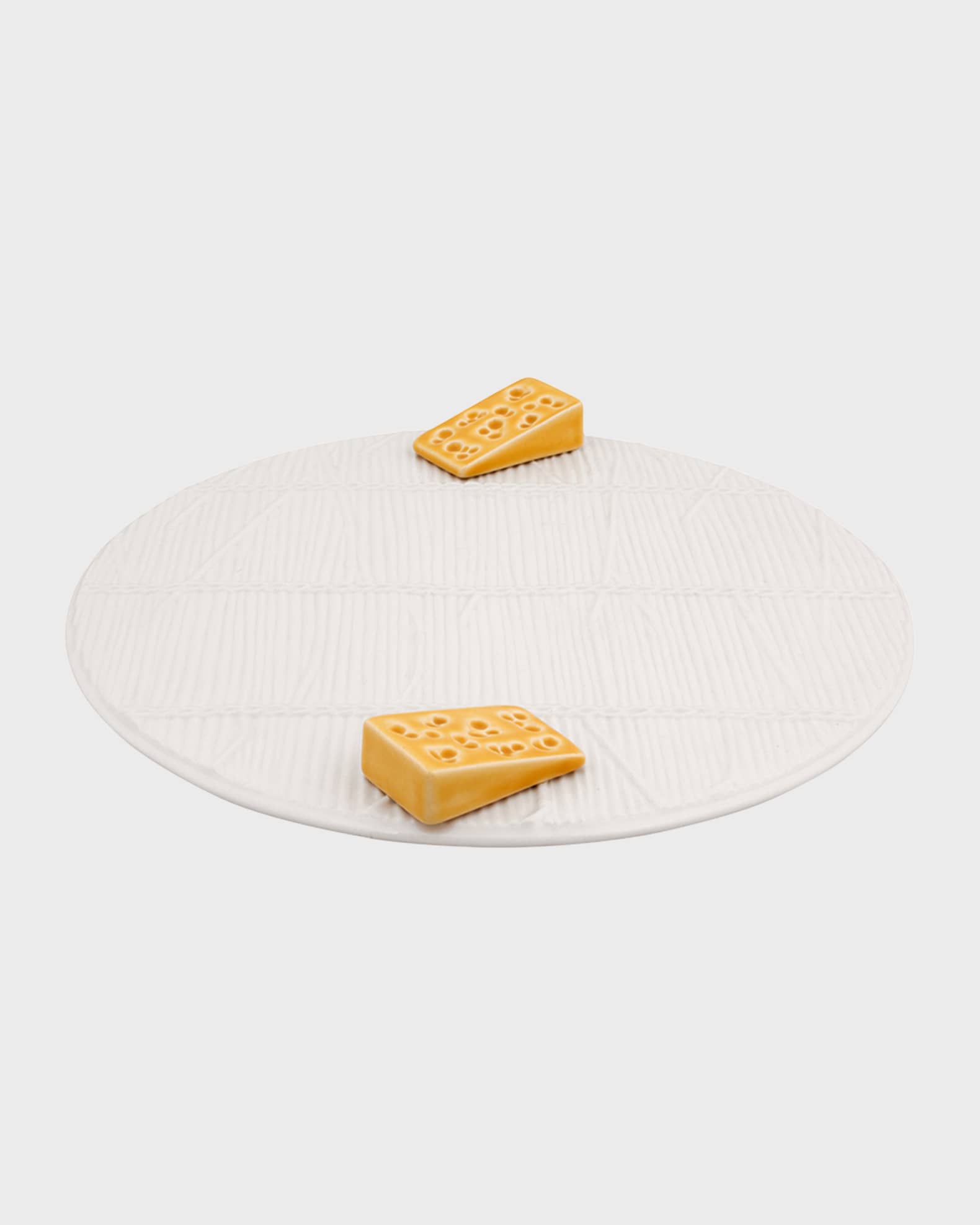 White Tray with Yellow Cheese, Set of 2 1