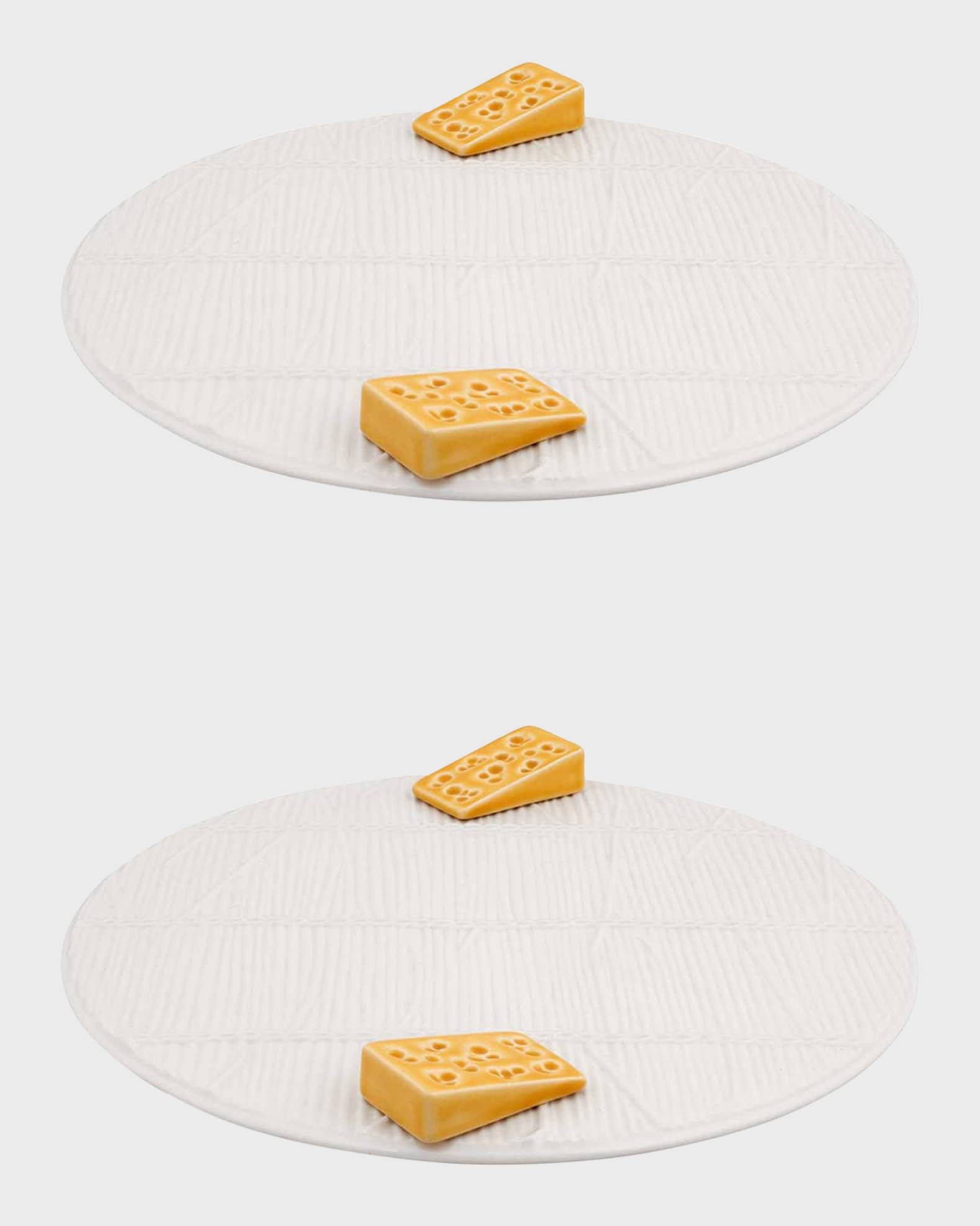 White Tray with Yellow Cheese, Set of 2 0