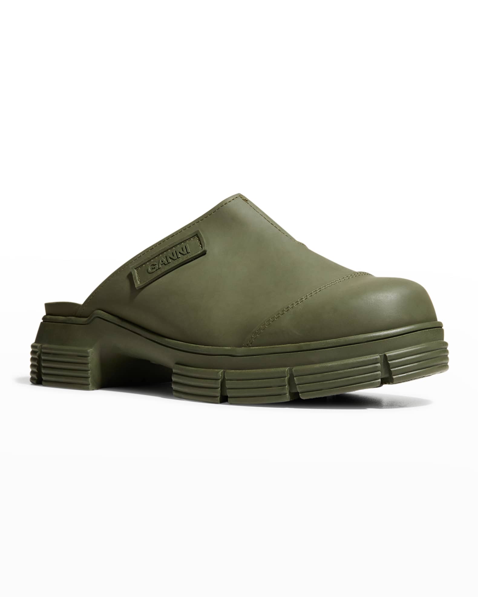 Ganni LugSole Recycled Rubber Clogs Neiman Marcus