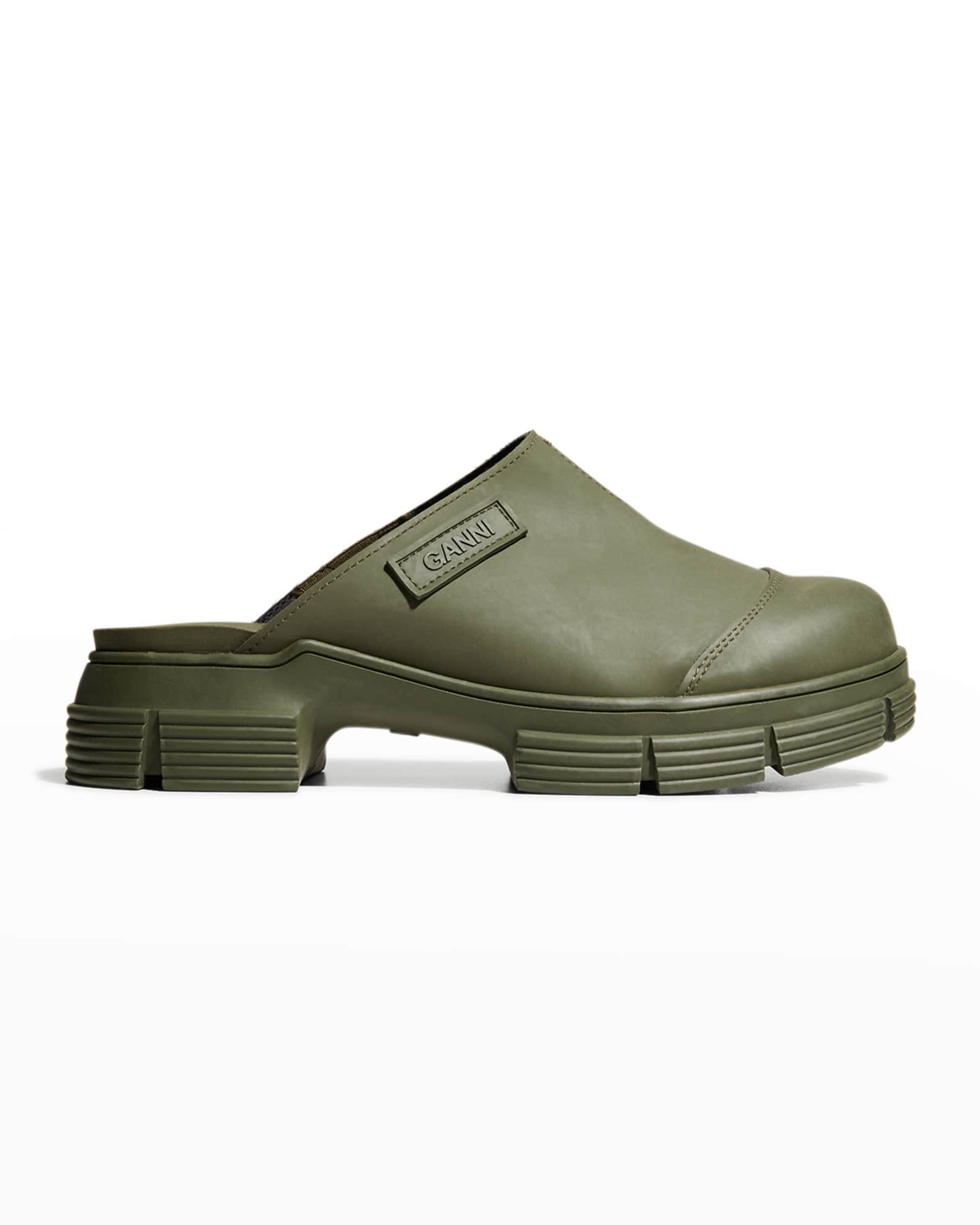 Ganni LugSole Recycled Rubber Clogs Neiman Marcus