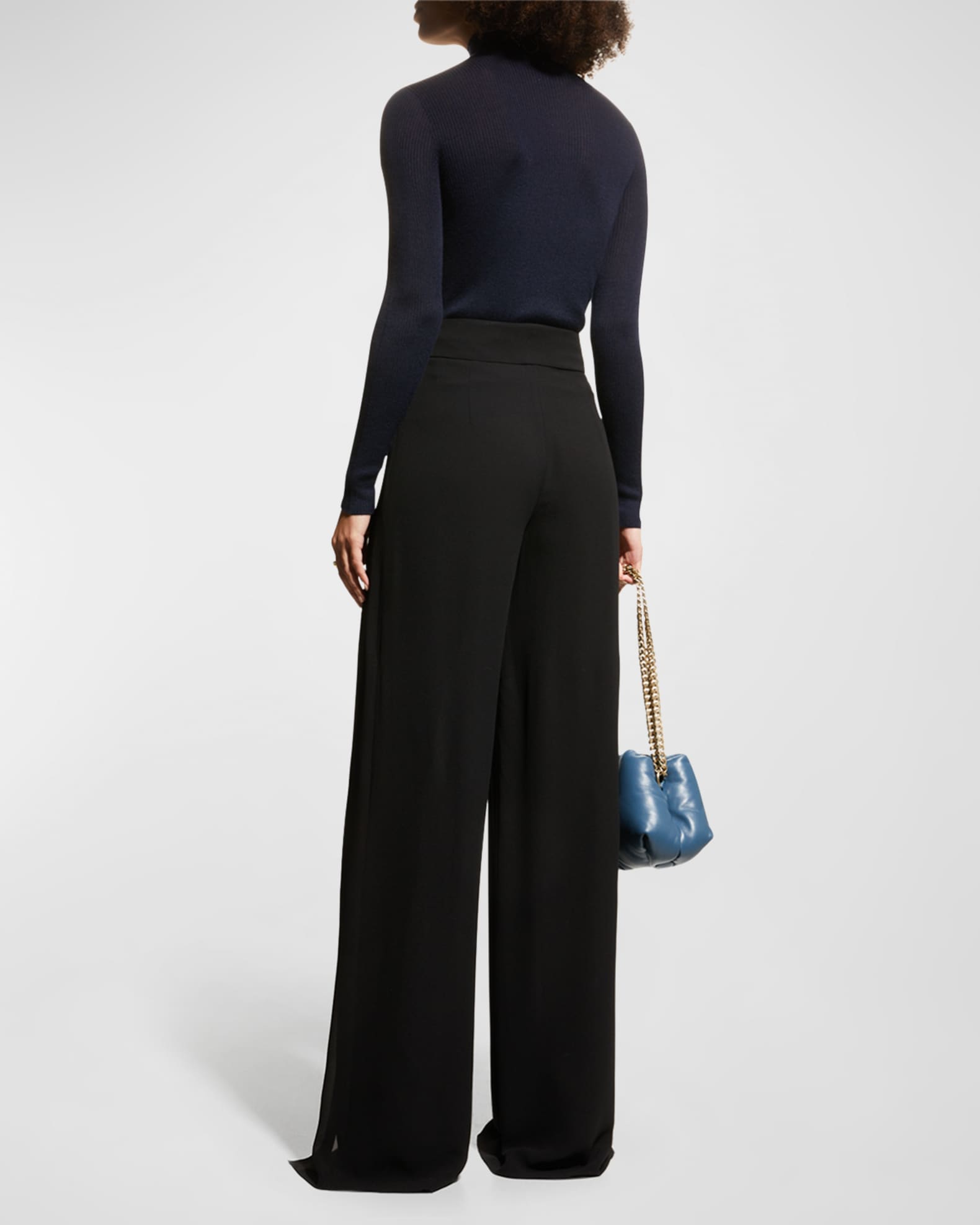 Akris Layered FrontSlits Silk WideLeg Pants Neiman Marcus