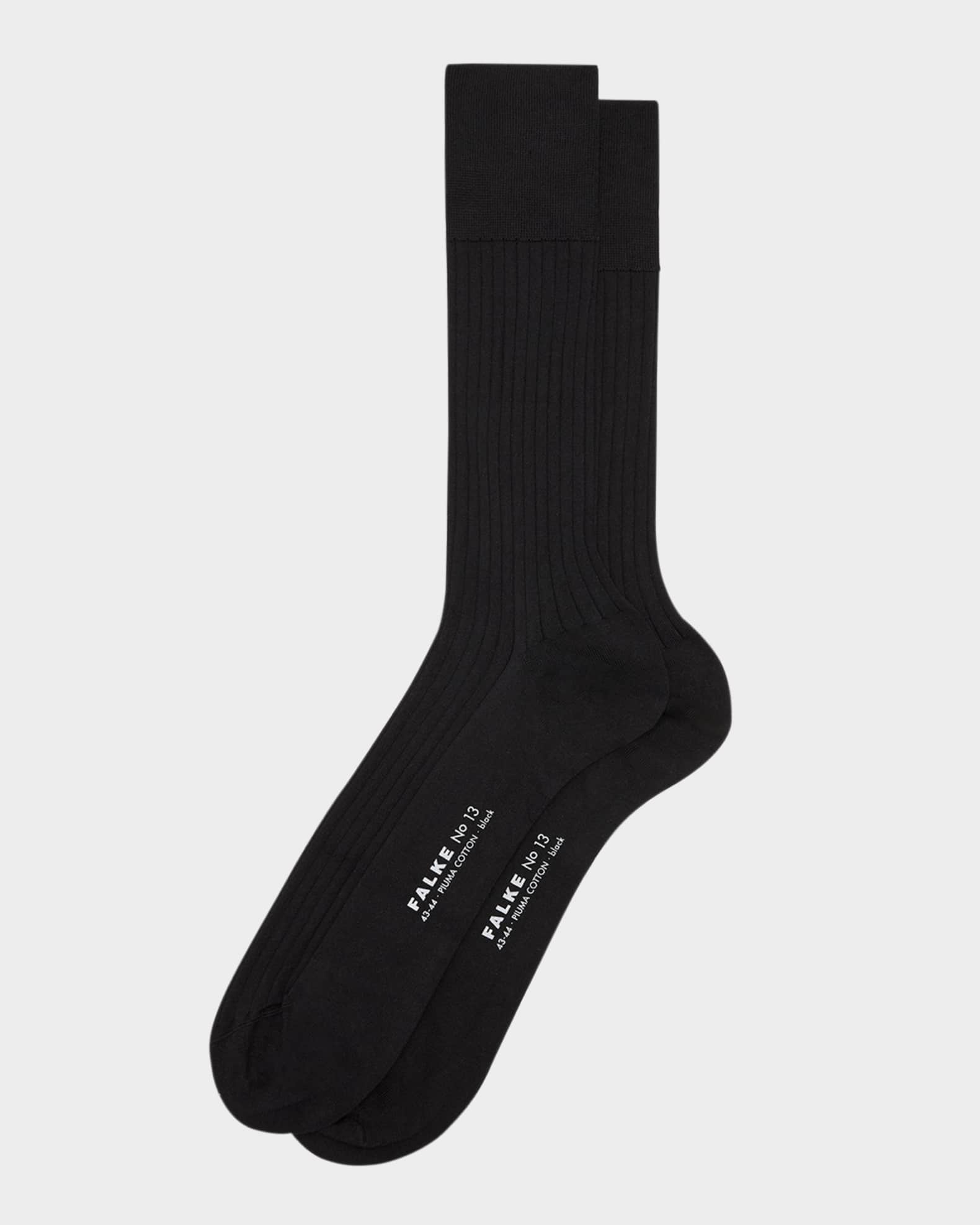Men's No. 13 Egyptian Piuma Cotton Rib Crew Socks 0
