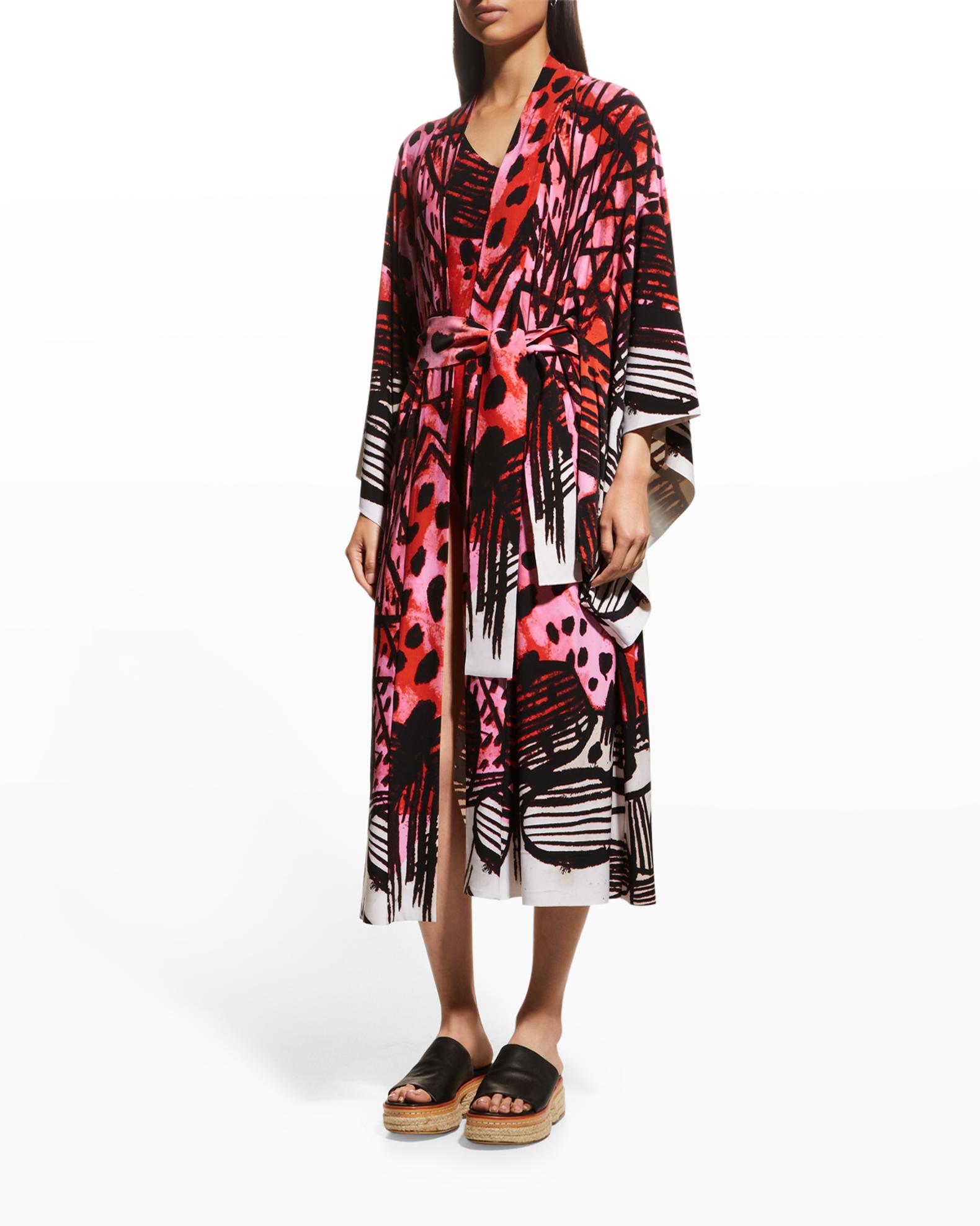 Norma Kamali Sticks and Stones Mid-Calf Robe | Neiman Marcus