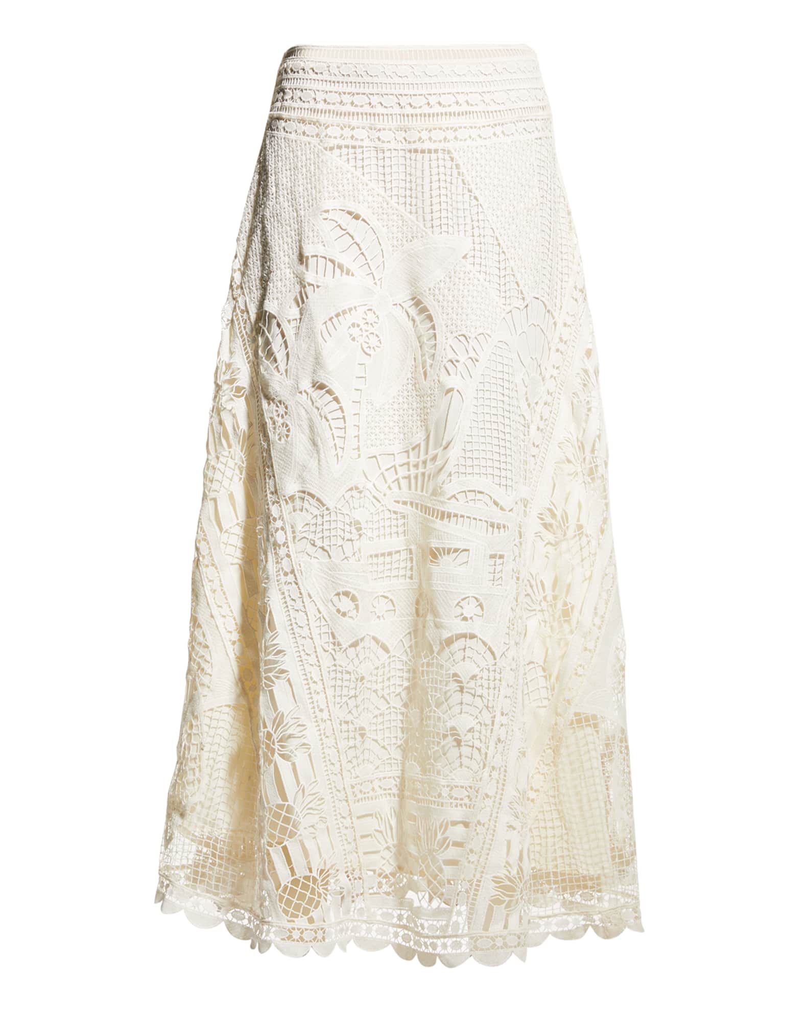 Off-White Guipure Lace Maxi Skirt 1