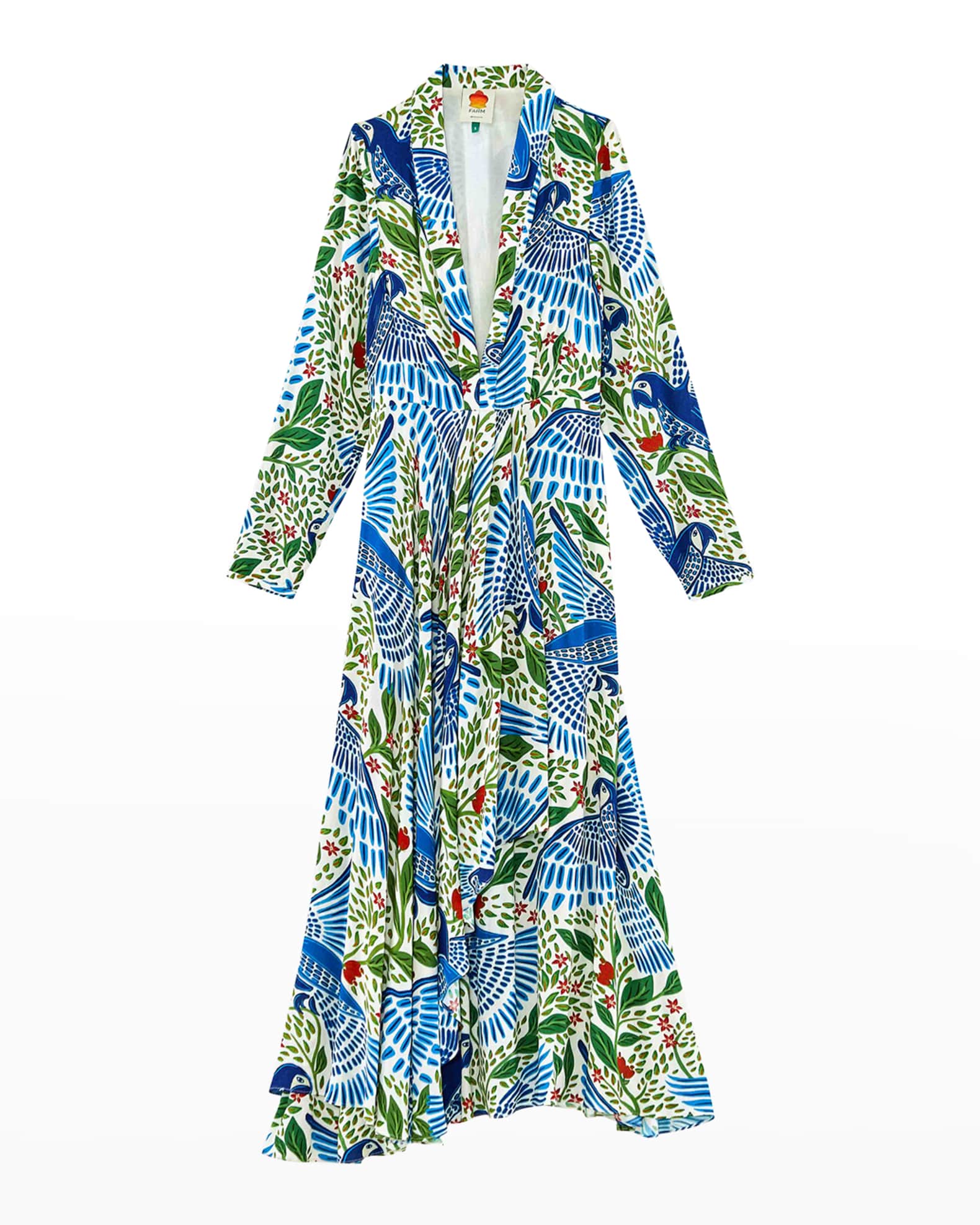 Farm Rio Blue Macaw Flight Maxi Dress | Neiman Marcus