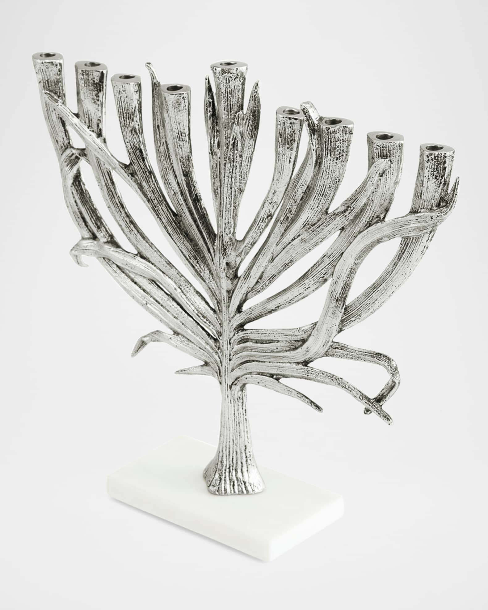 Palm Nickel-Plated Small Menorah 1