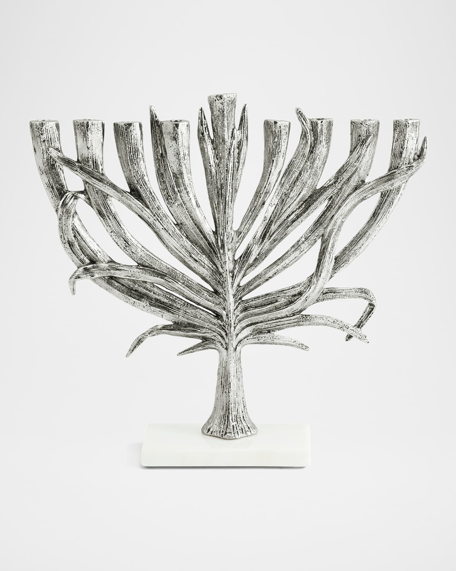 Palm Nickel-Plated Small Menorah 0