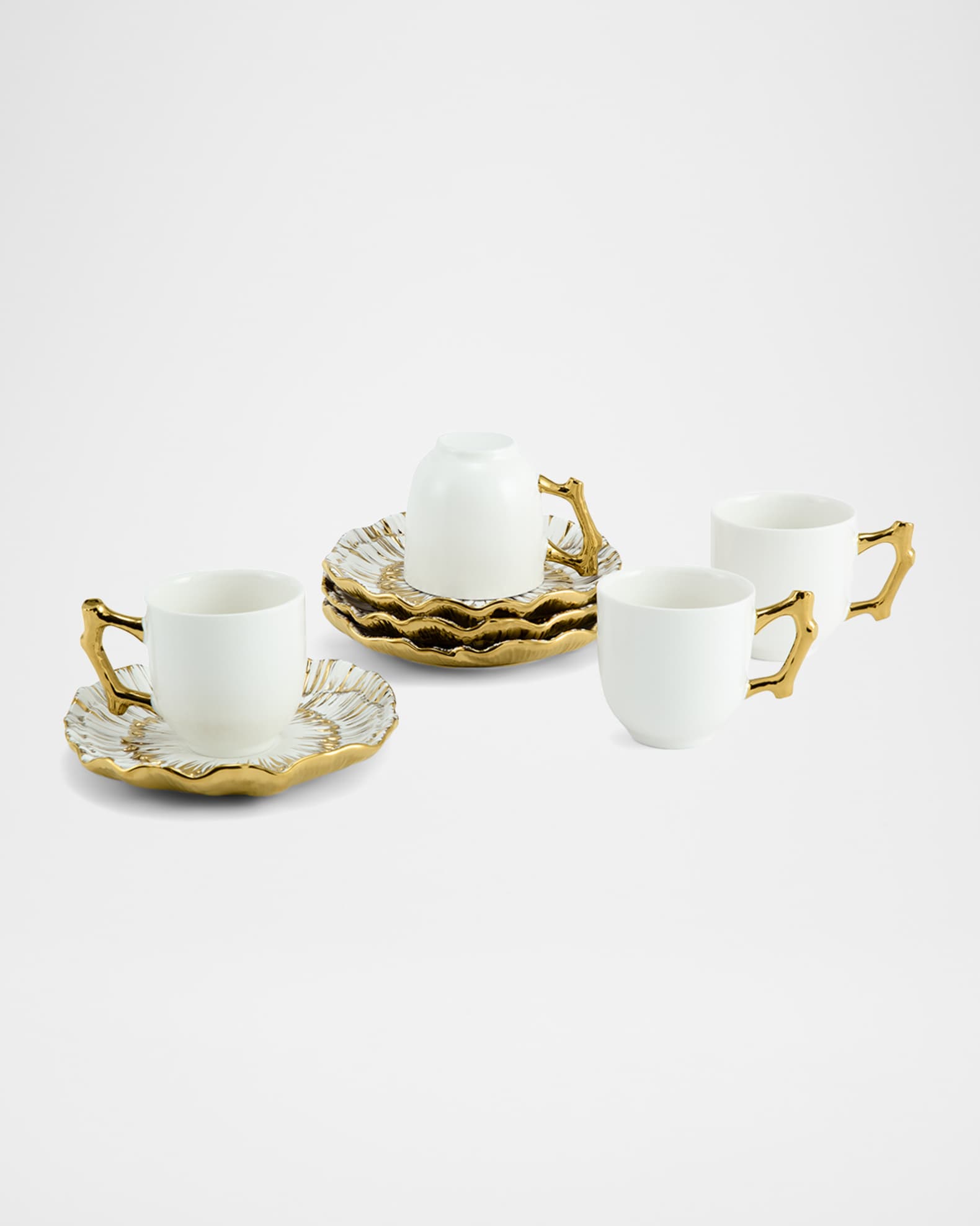 LV Louis Vuitton Inspired Elegant Luxury Gold Mosaic Plate Tea Set Cup  Saucers Dinnerware Set Bone China Gift Set