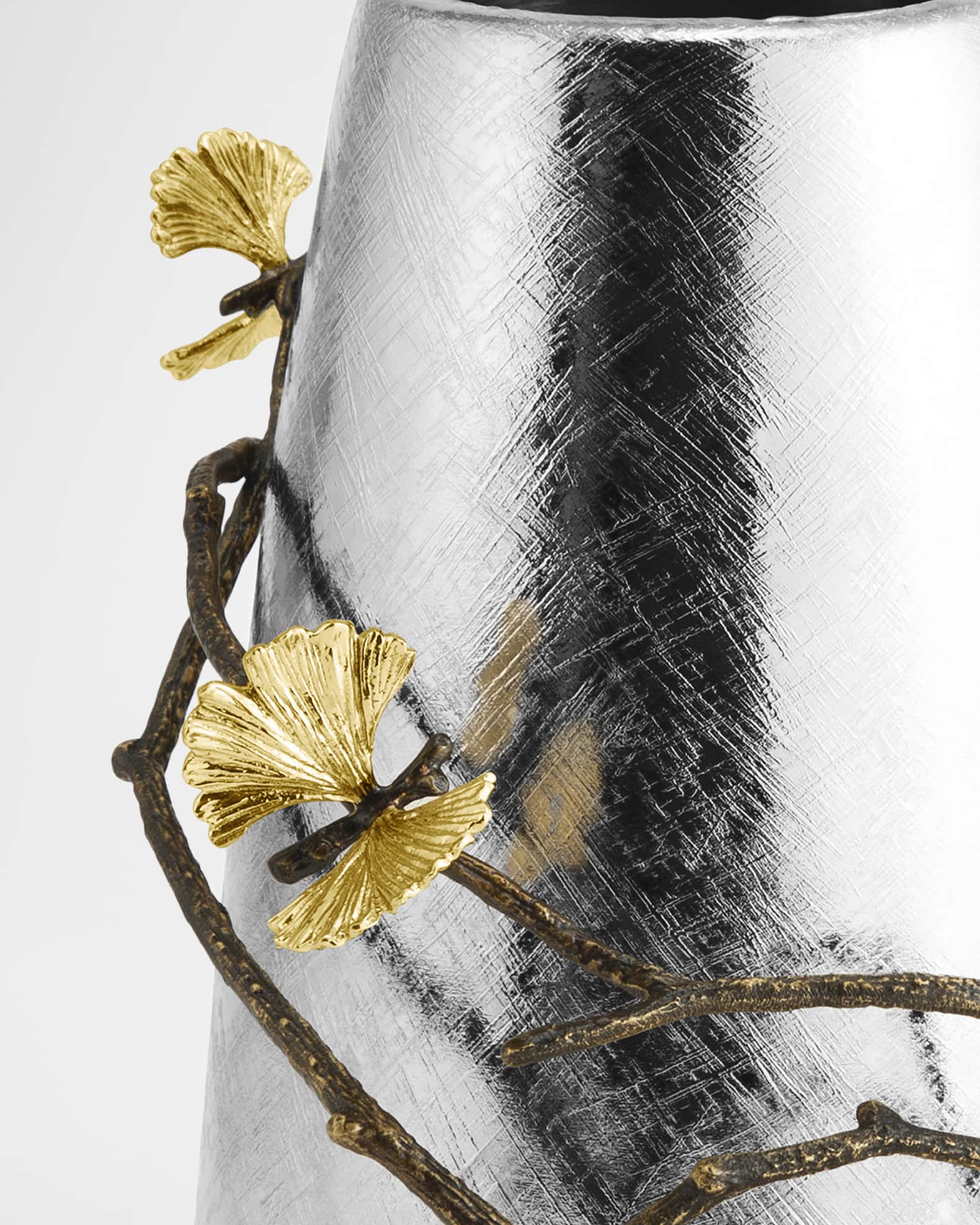 Large Ginkgo Vase in Amber