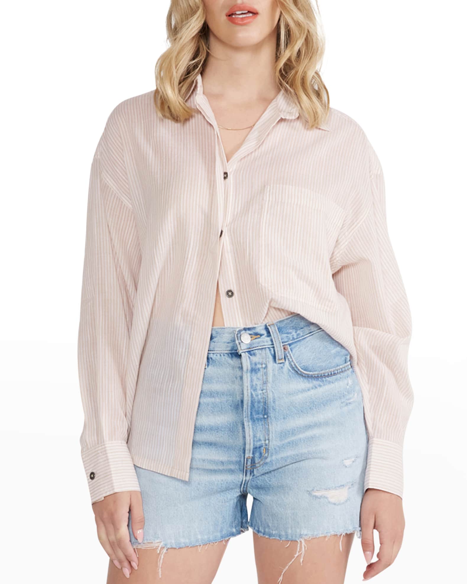 ETICA Holly Organic Cotton Button-Front Shirt - BCI Cotton | Neiman Marcus
