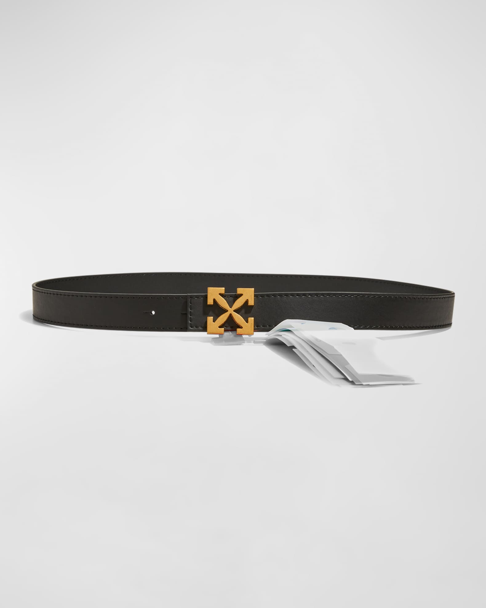 Off-White Arrow Reversible Leather Belt, Black, Women's, 32in / 80cm, Belts Leather Belts