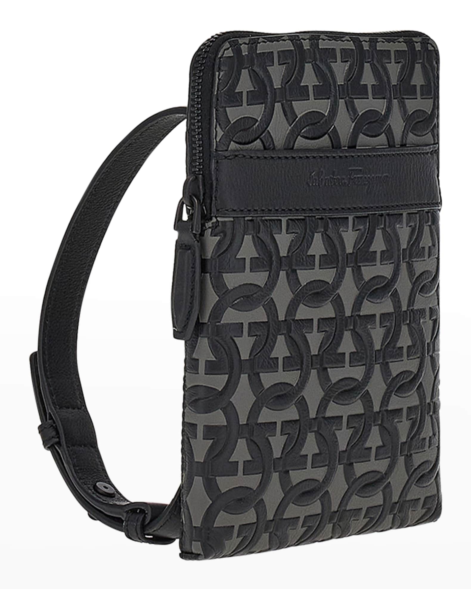 Salvatore Ferragamo Men's Travel Leather Bicolor Gancini Shoulder Bag ...