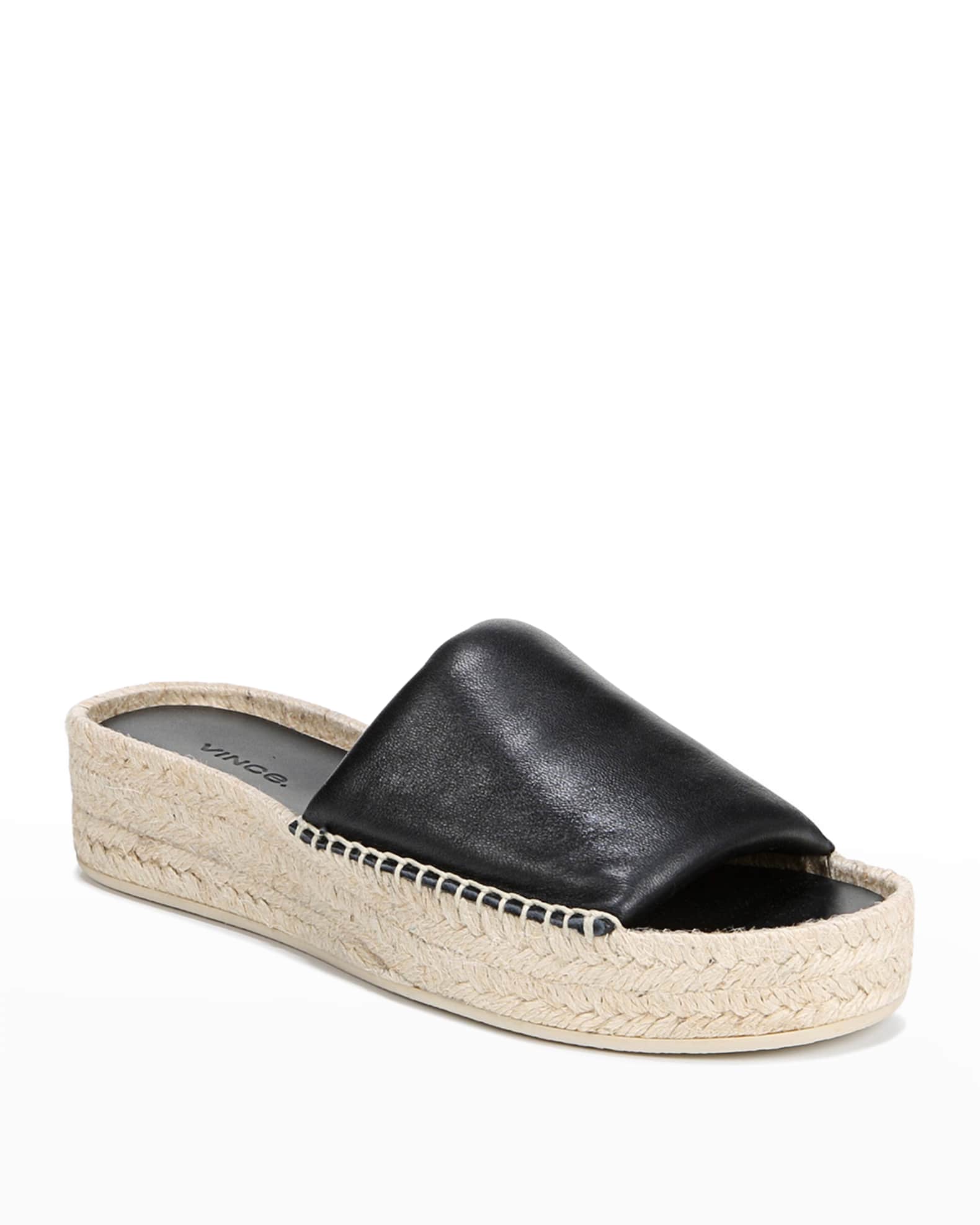 Vince Jesse Leather Platform Espadrille Sandals | Neiman Marcus