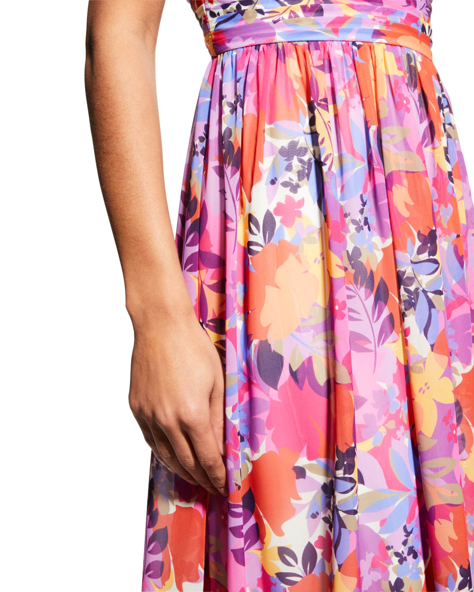 Aidan by Aidan Mattox V-Neck Sleeveless Gathered Maxi Dress | Neiman Marcus