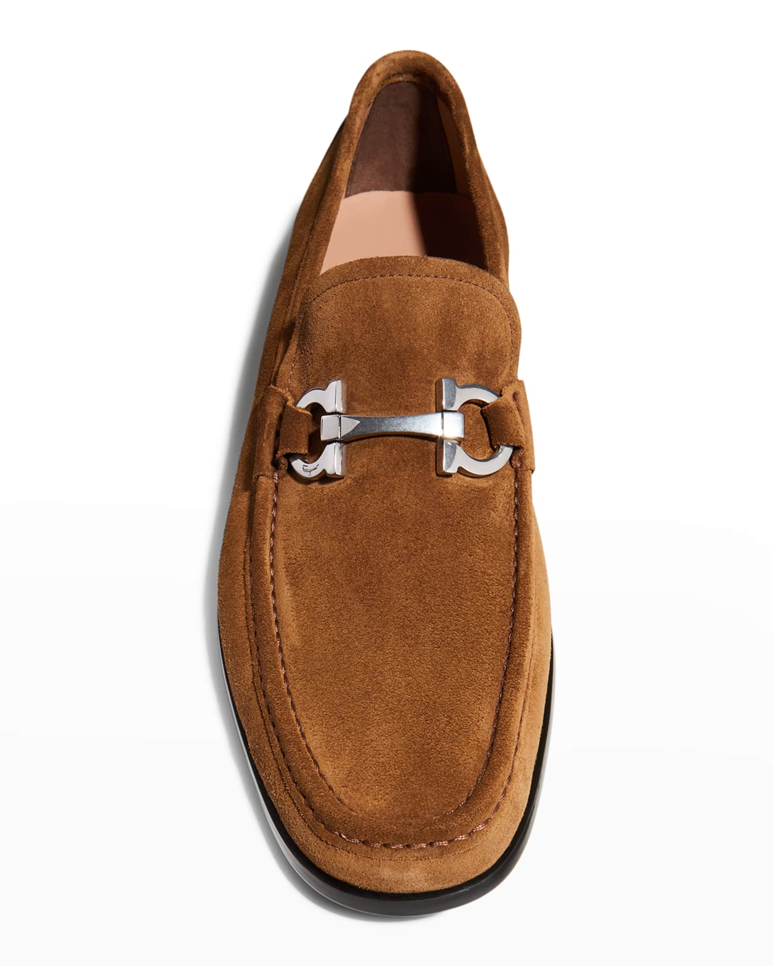Ferragamo Men's Grandioso 2 Leather Gancini Loafers | Neiman Marcus