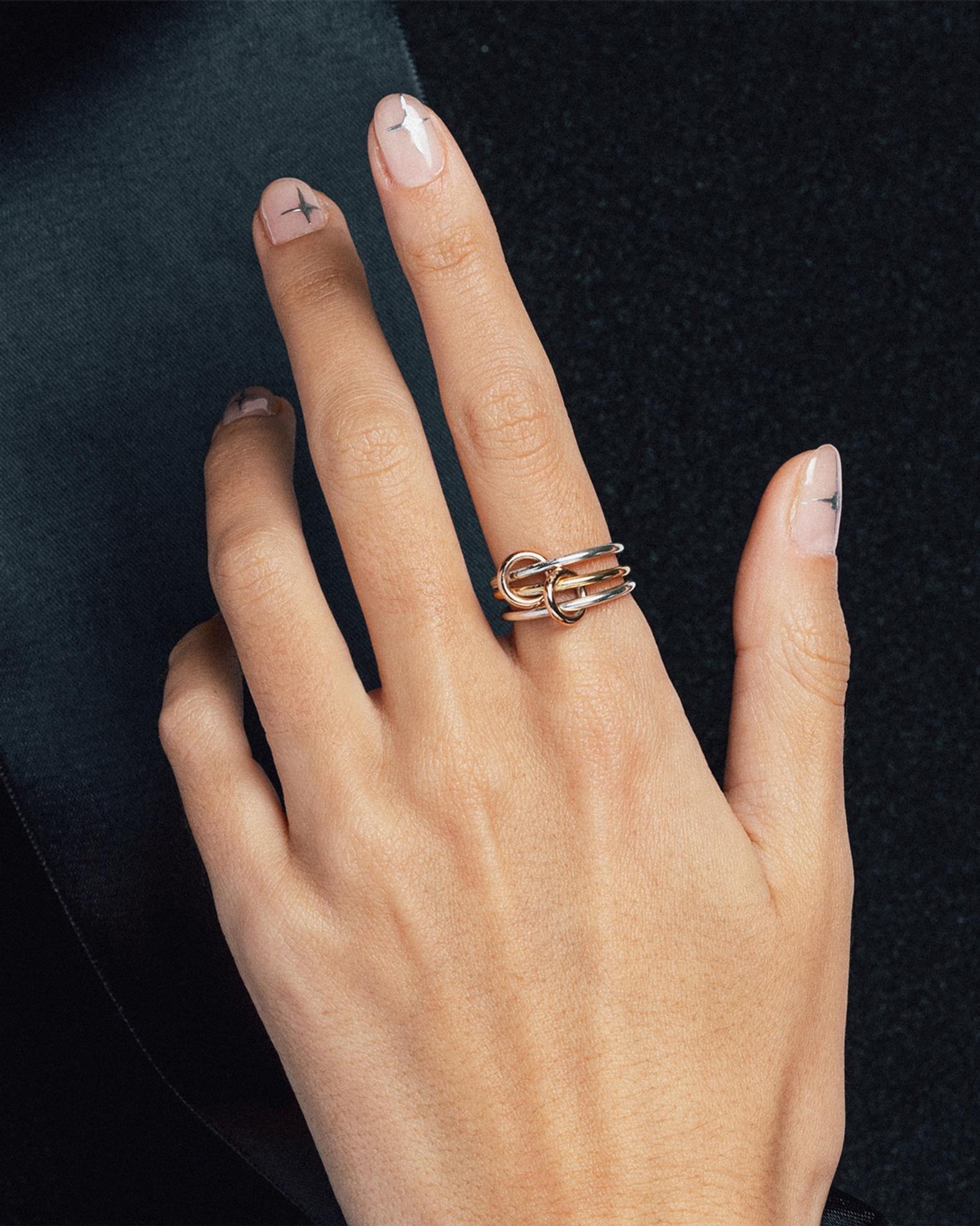 Spinelli Kilcollin Solarium MX Silver and Gold 3-Link Ring
