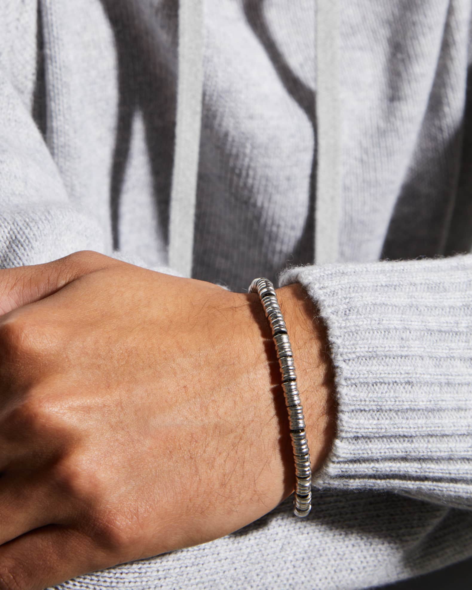 Men's Sterling Silver Disc Chain Bracelet 1