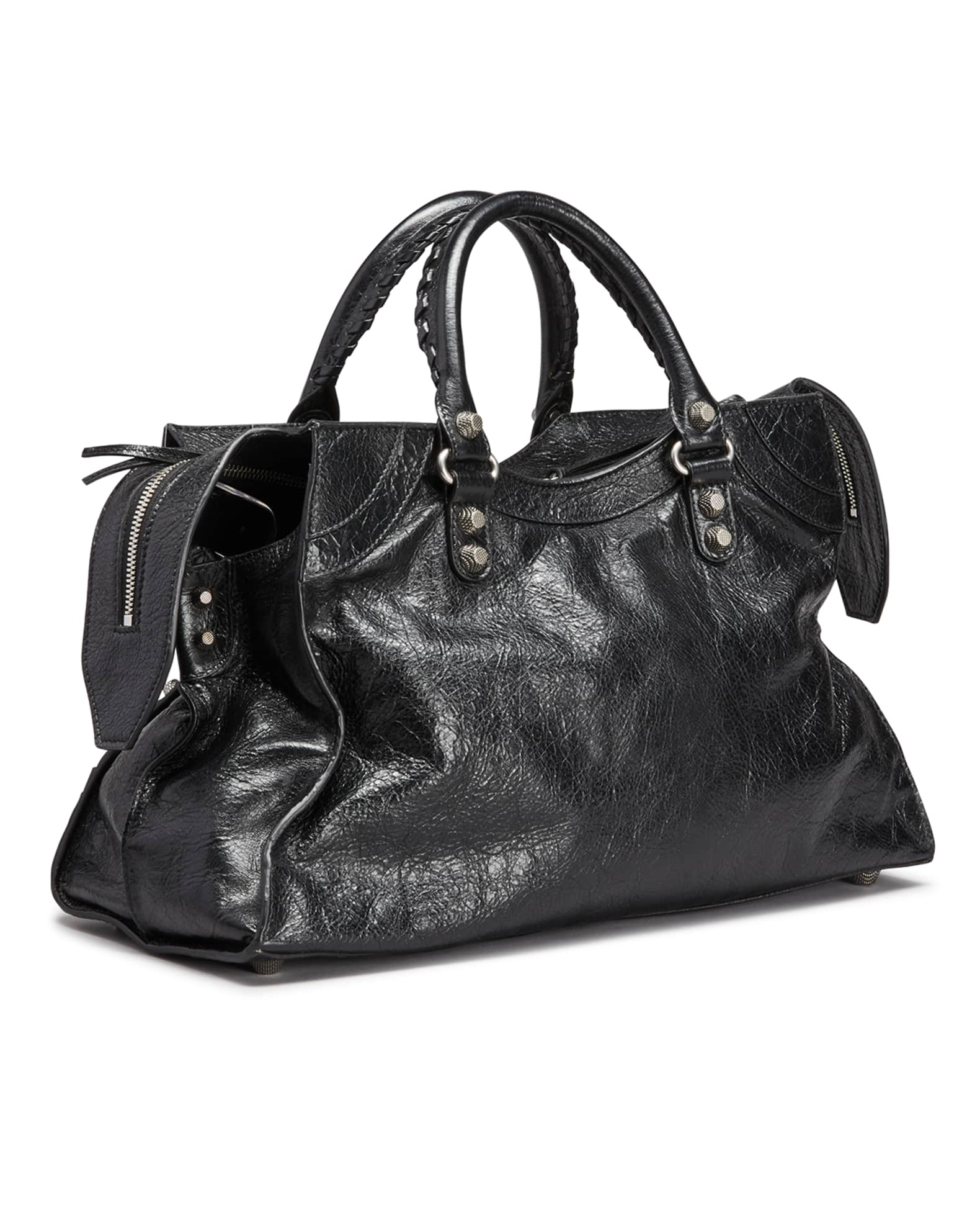 Balenciaga Neo Cagole City Lambskin Leather Tote Bag | Neiman Marcus