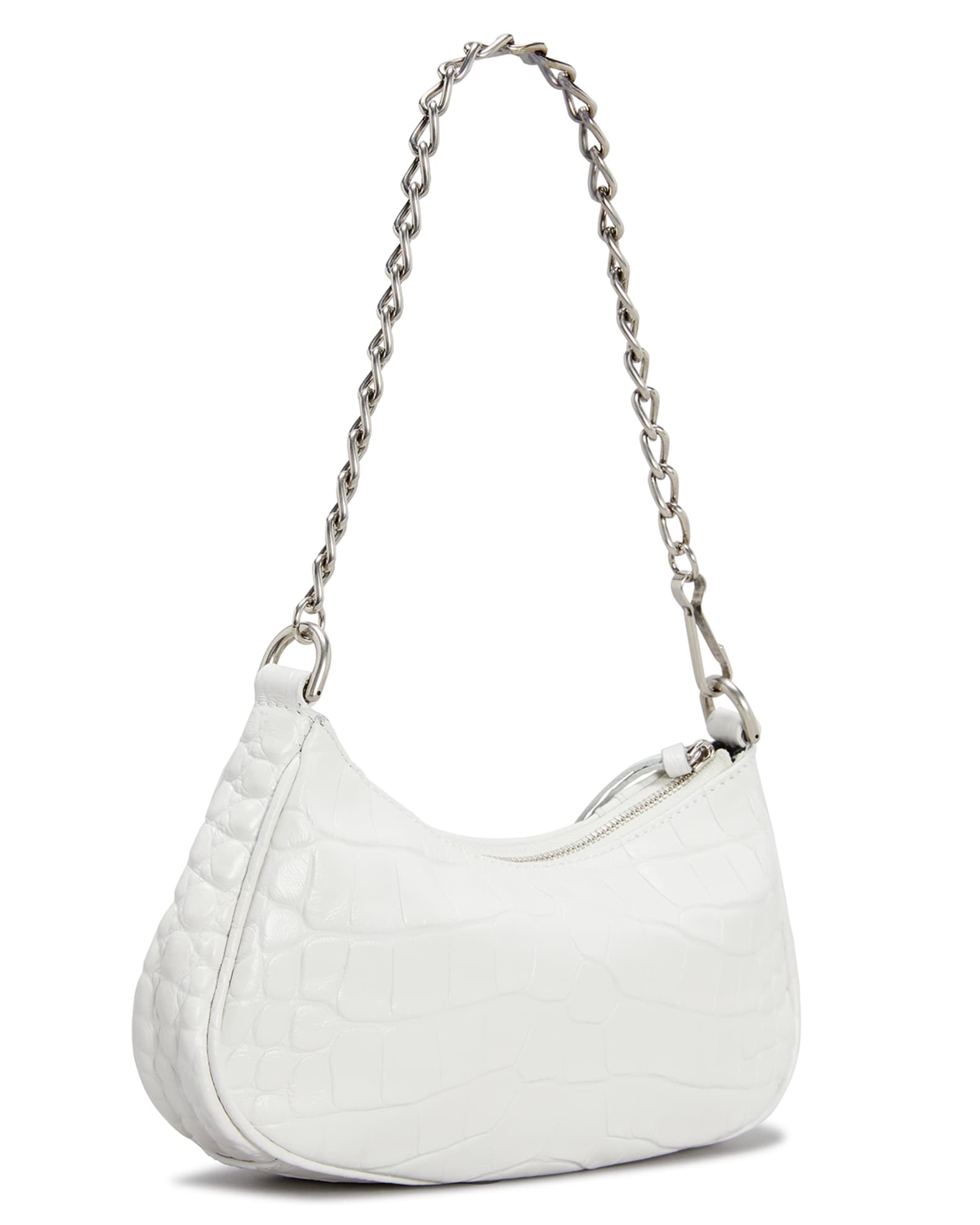 Chloé 'nile' Small Bracelet Handle Croc Embossed Leather Crossbody Bag in  White