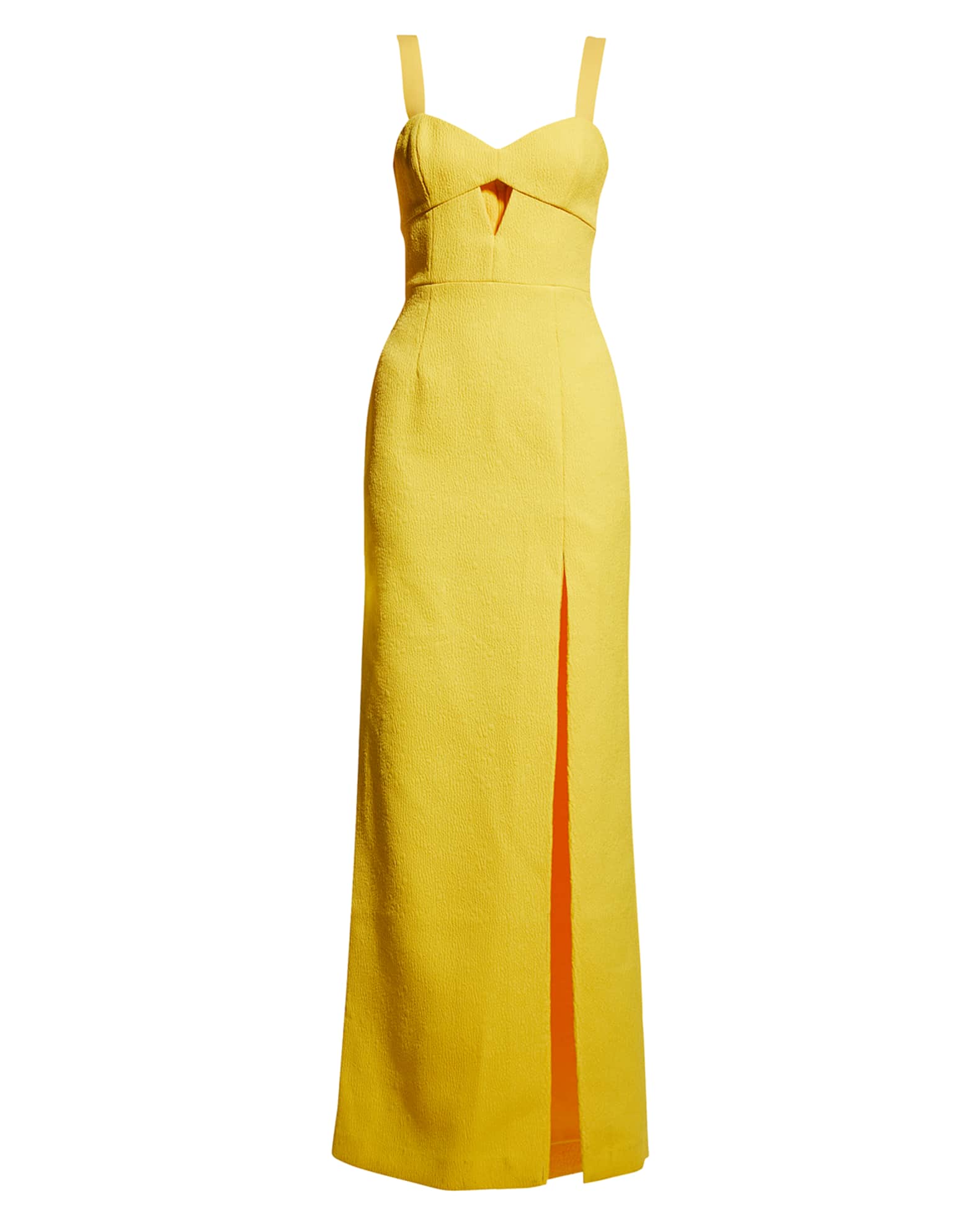REBECCA VALLANCE Jaclyn Sleeveless Cutout Gown w/ Slit | Neiman Marcus