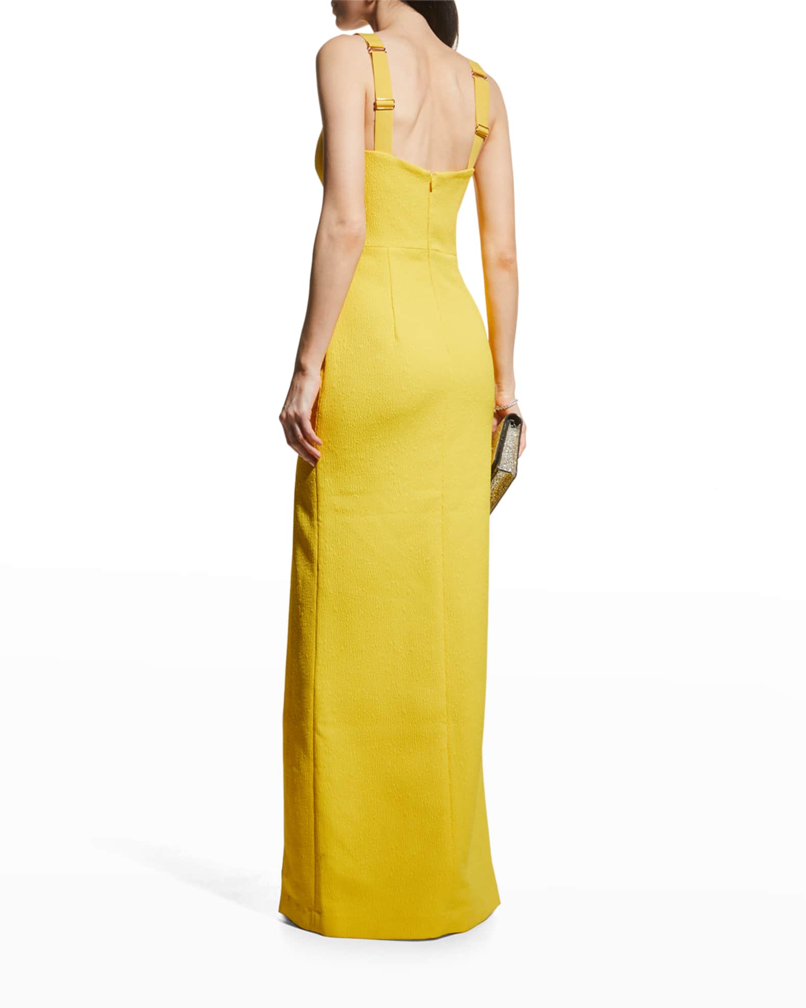 REBECCA VALLANCE Jaclyn Sleeveless Cutout Gown w/ Slit | Neiman Marcus