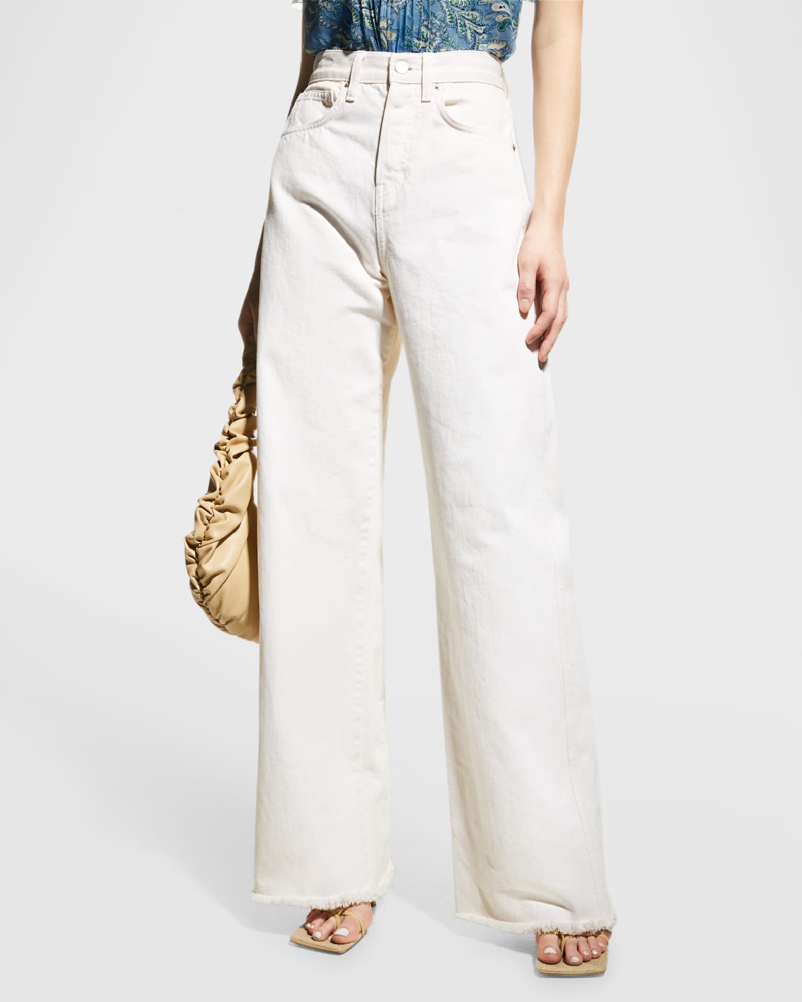 Veronica Beard Taylor High-Rise Wide-Leg Jeans | Neiman Marcus