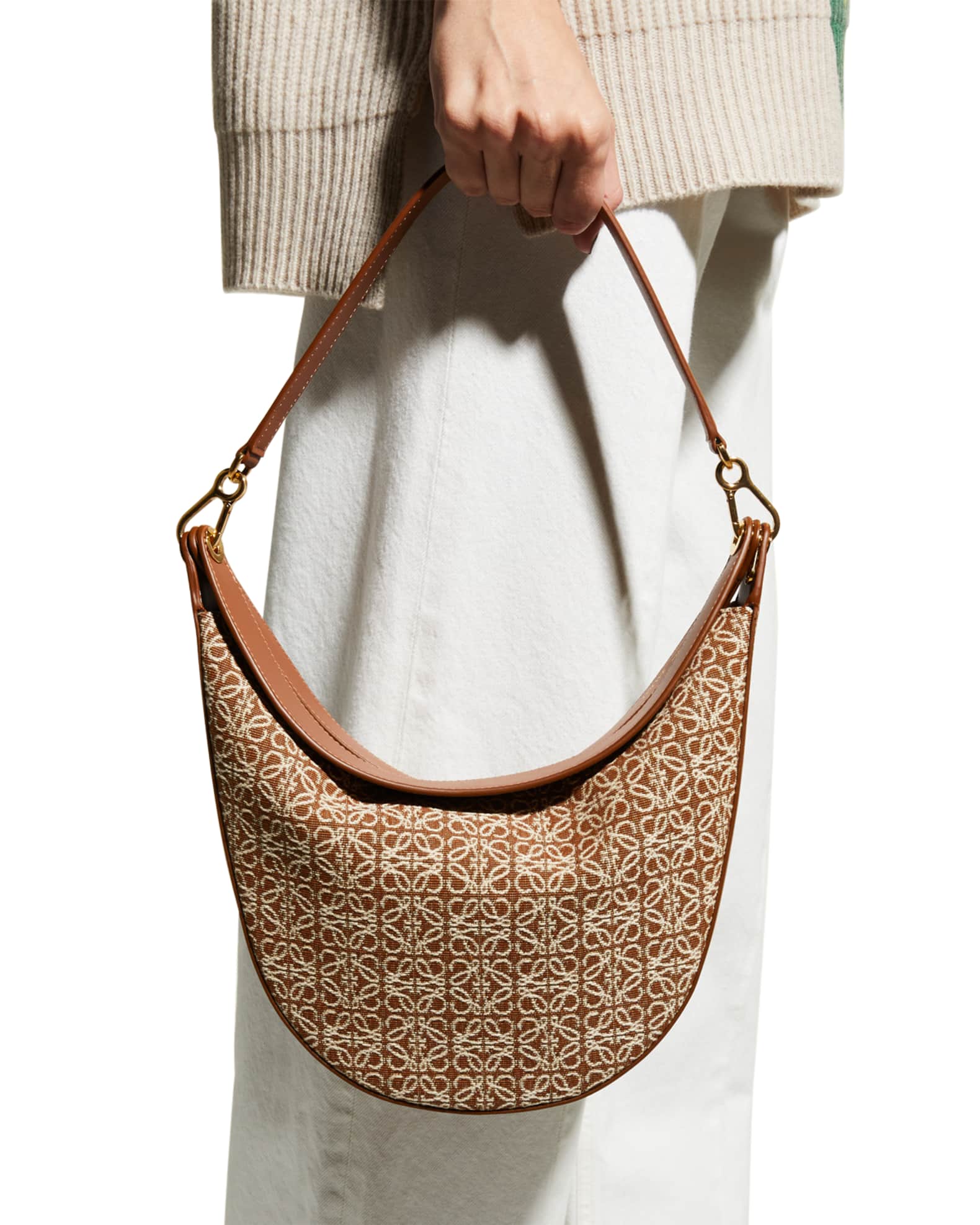 Loewe Luna Anagram Shoulder Bag Neiman Marcus