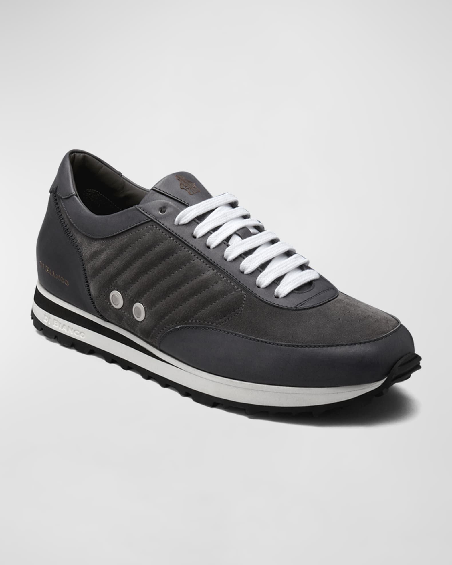 di Bianco Men's Daytona Suede-Leather Low-Top Sneakers | Neiman Marcus