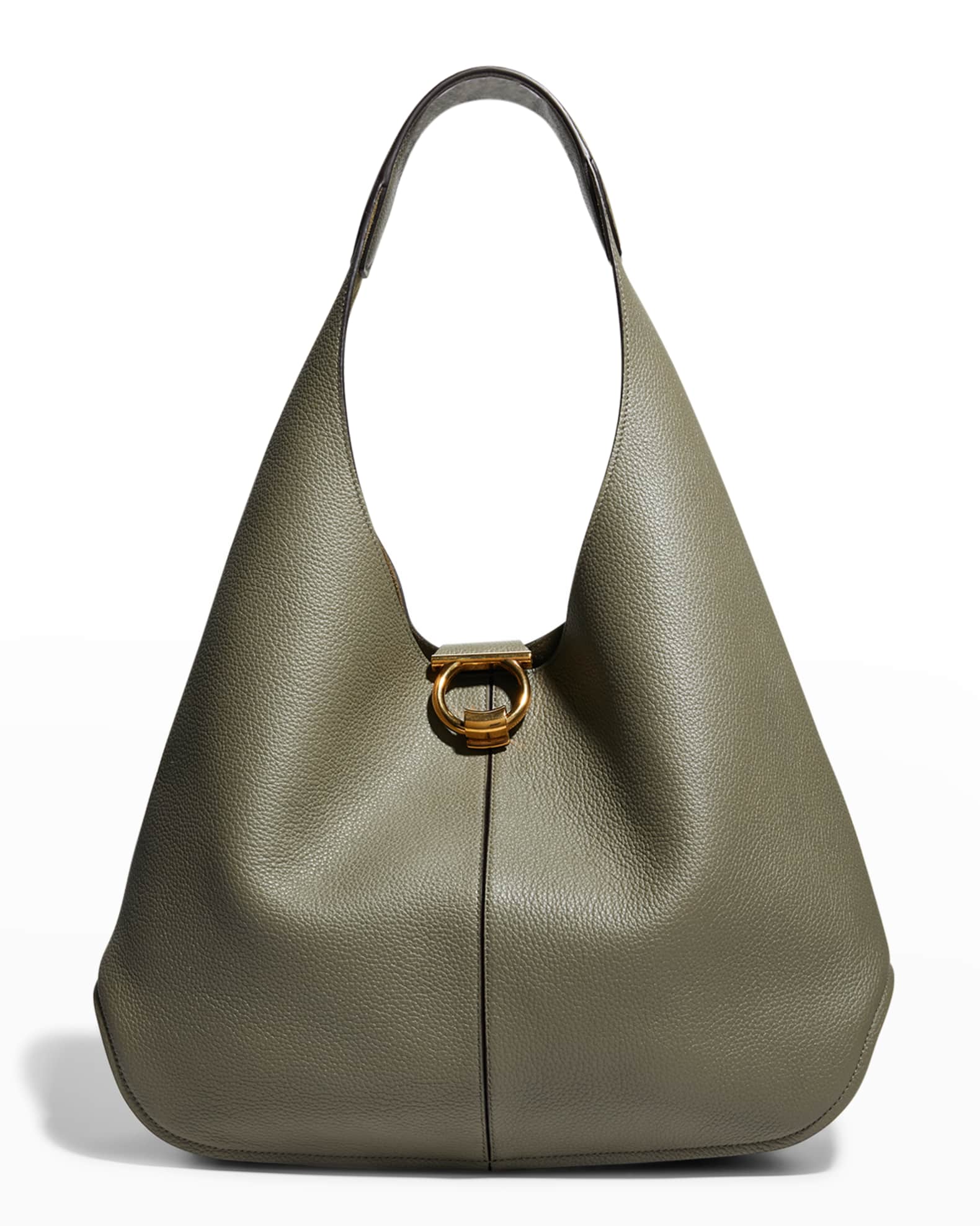 Salvatore Ferragamo Margot Gancio Leather Hobo Bag Neiman Marcus